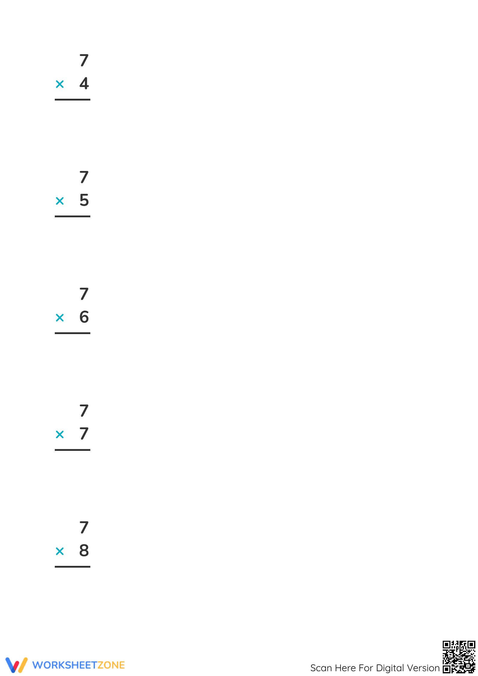 Multiply By 7 Worksheet | Grade 3 Essential Math - Page 2