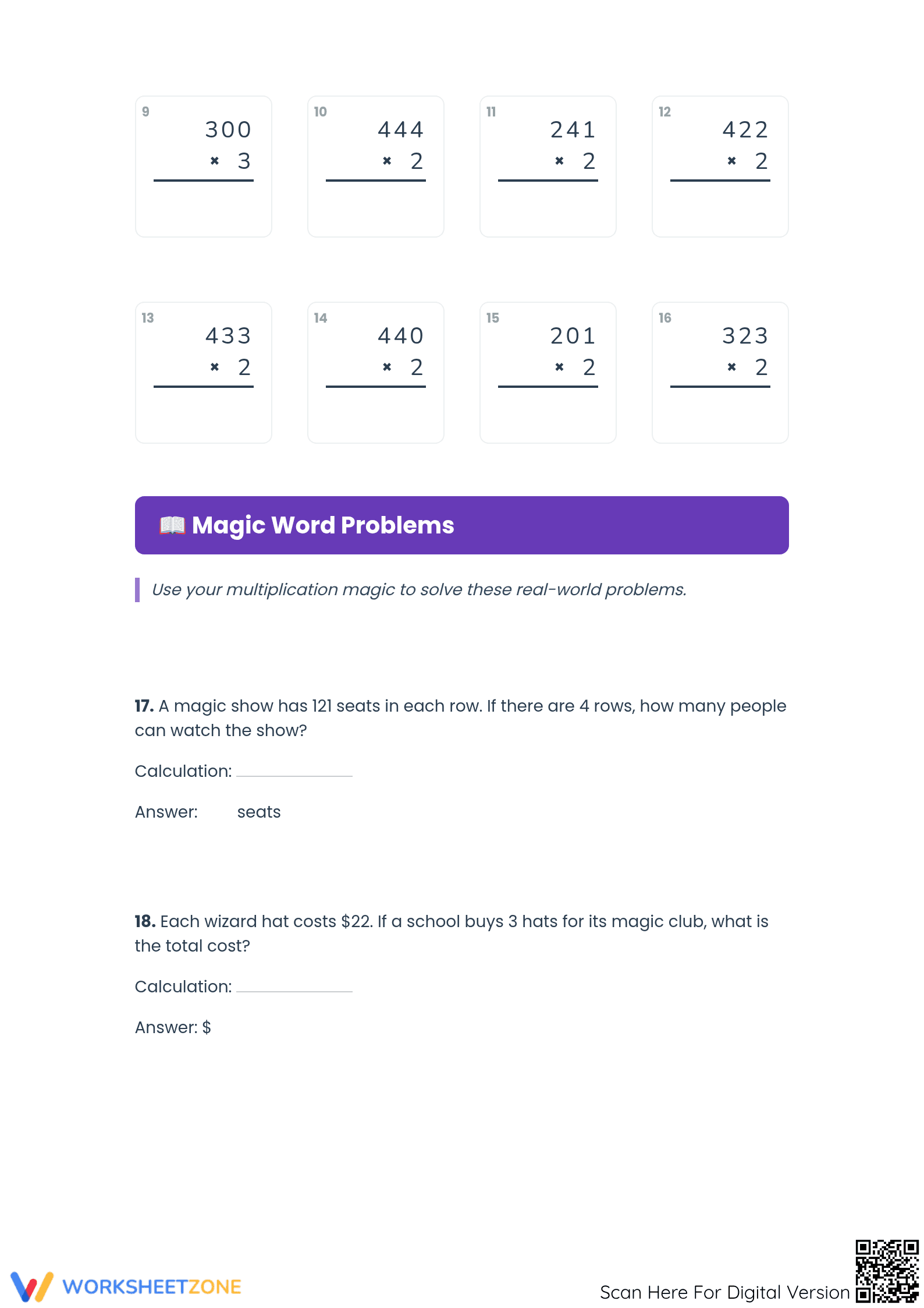 Multiplication Magic Worksheet | Printable Grade 4 Math - Page 2