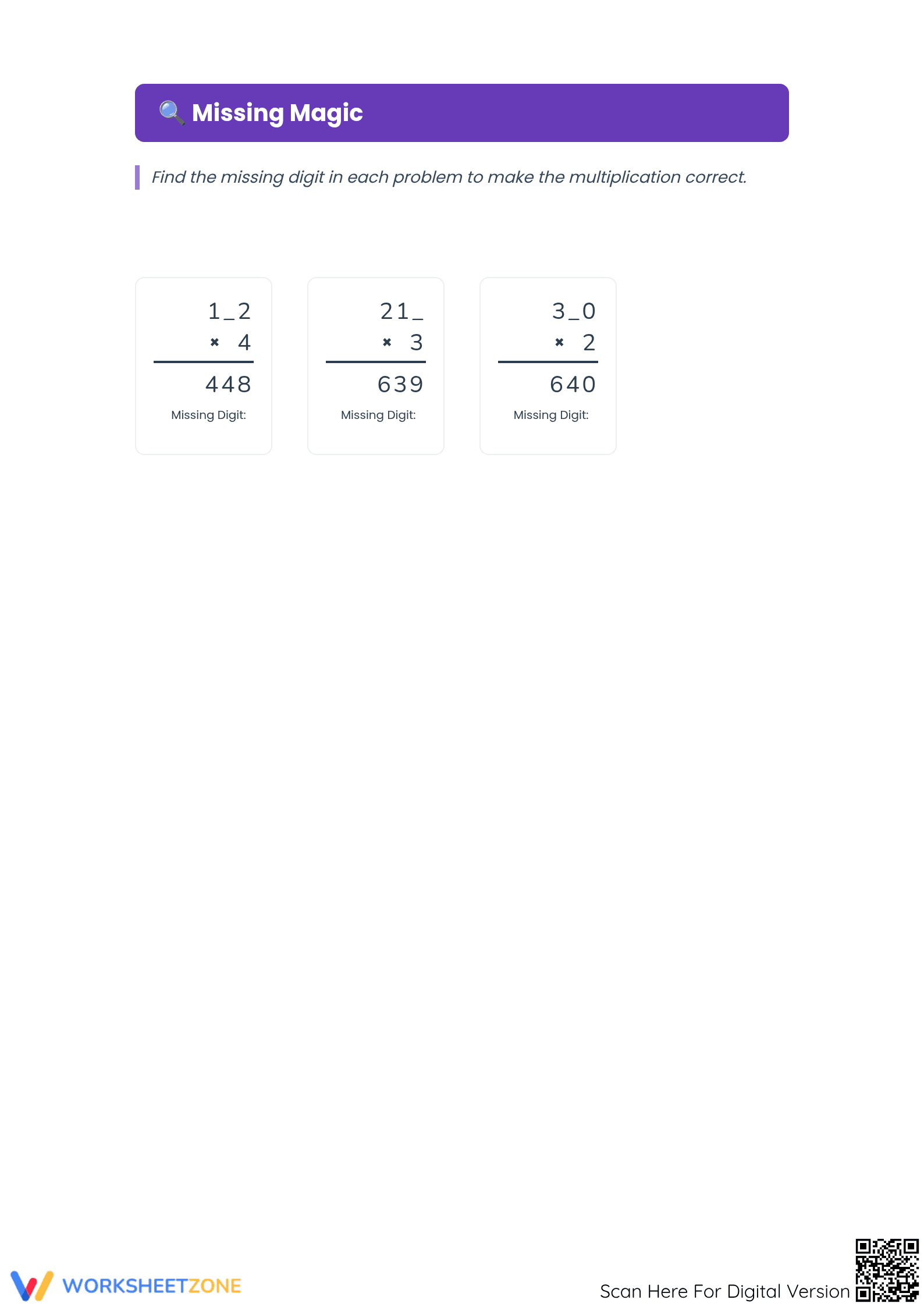 Multiplication Magic Worksheet | Printable Grade 4 Math - Page 3