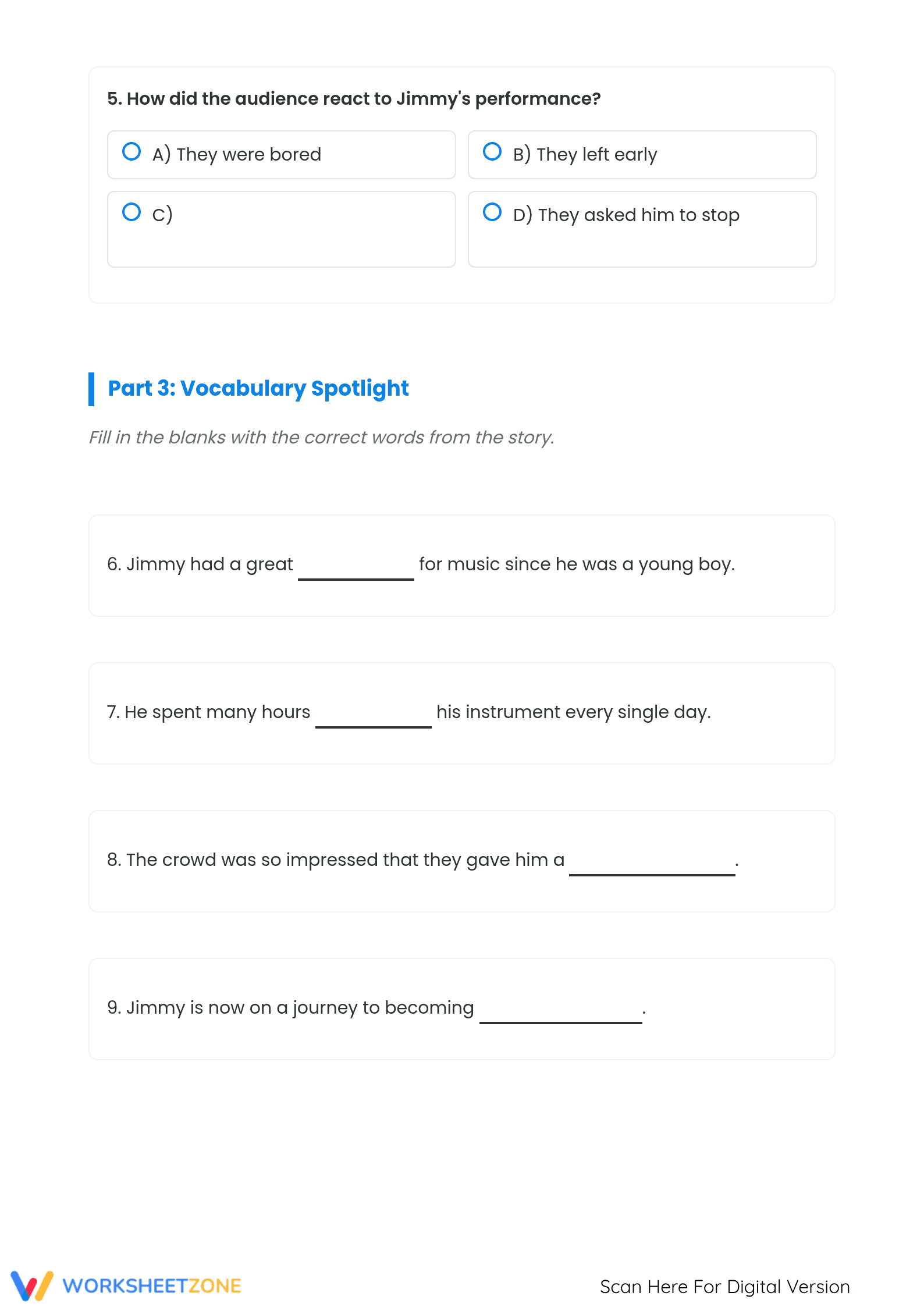 Jimmy's Path to Fame: A Story Analysis Worksheet - Page 3