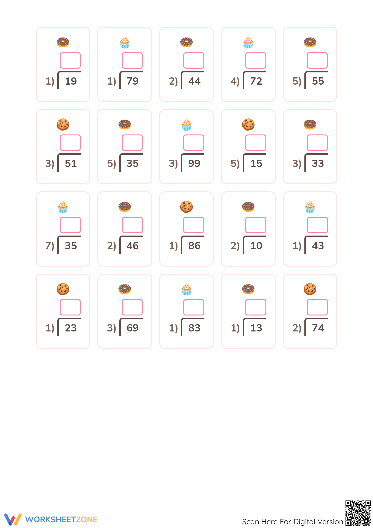 Printable Grade 3 Donut Division Worksheet Pack - Page 2