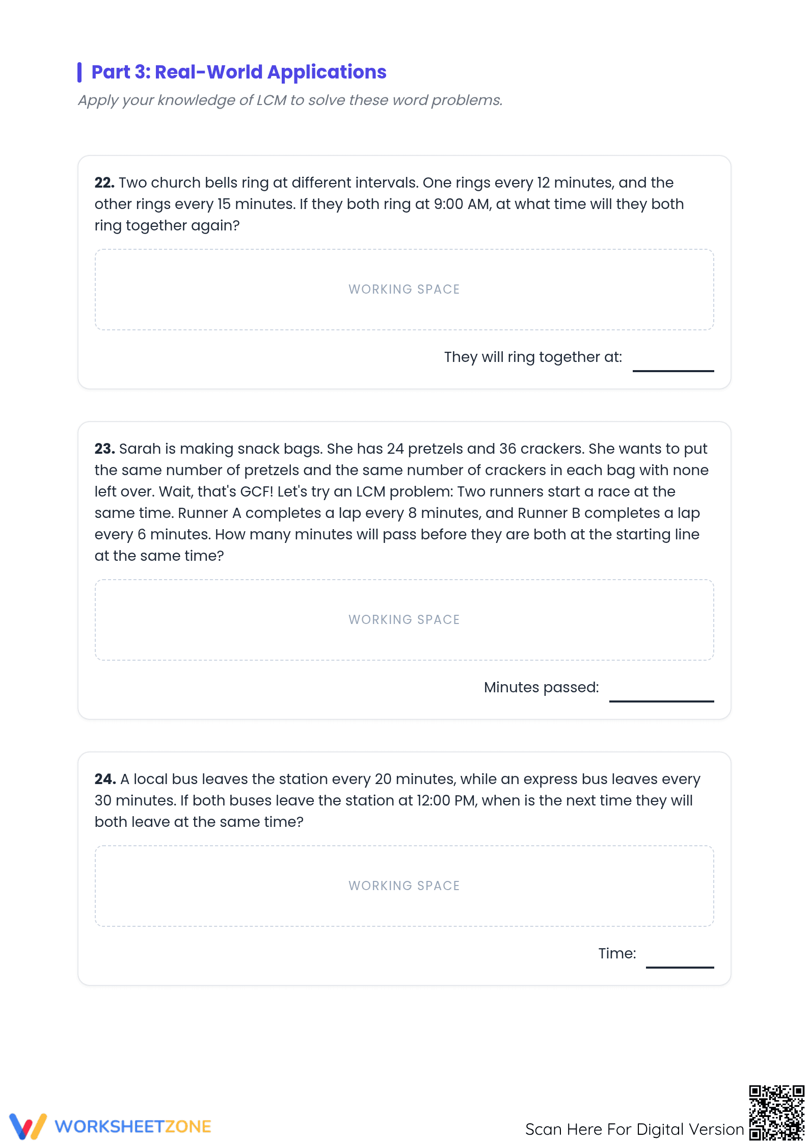Essential LCM Practice Worksheet | Grade 5 Math printable - Page 3