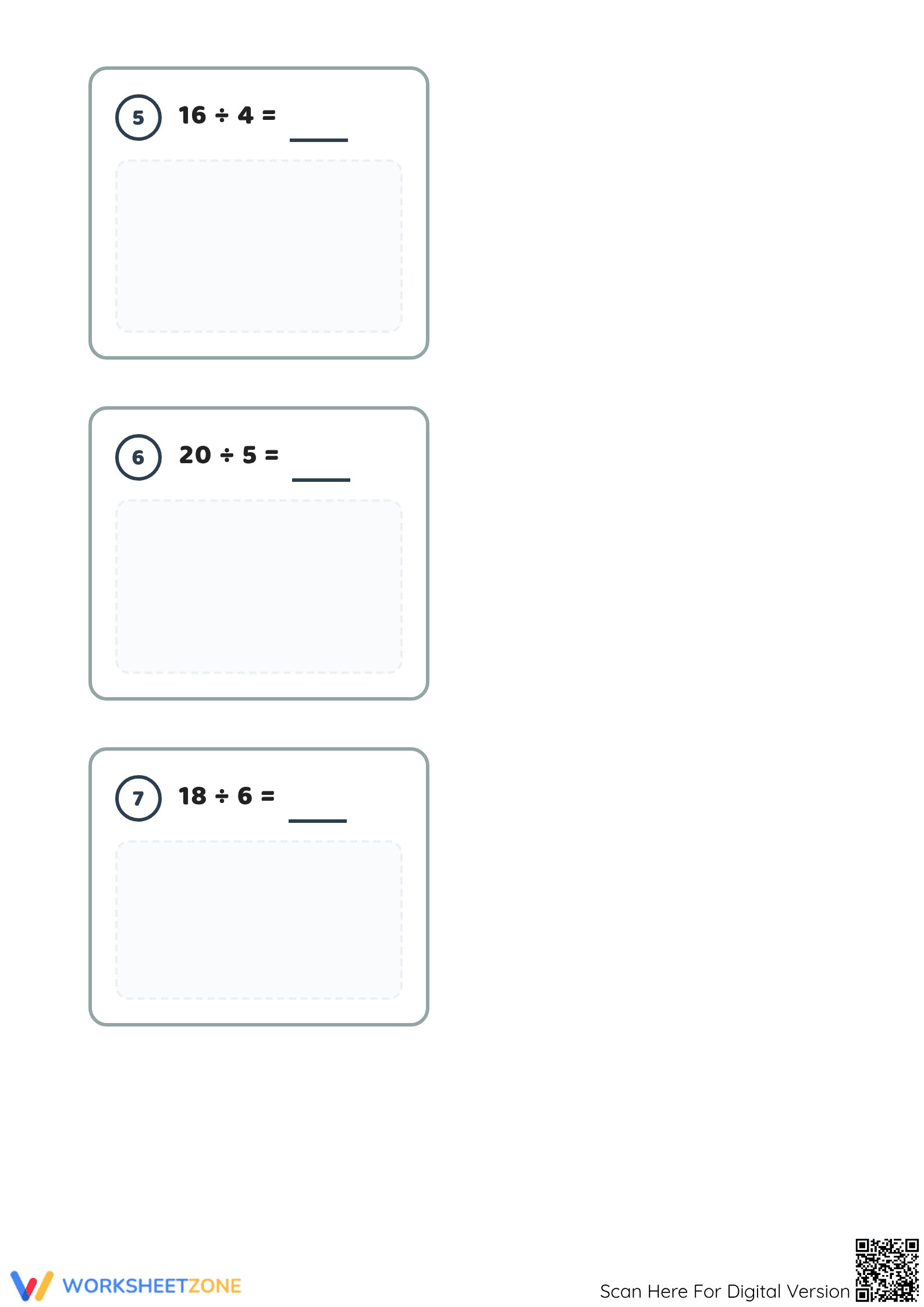 Printable Division with Repeated Subtraction | Grade 3 Math - Page 3