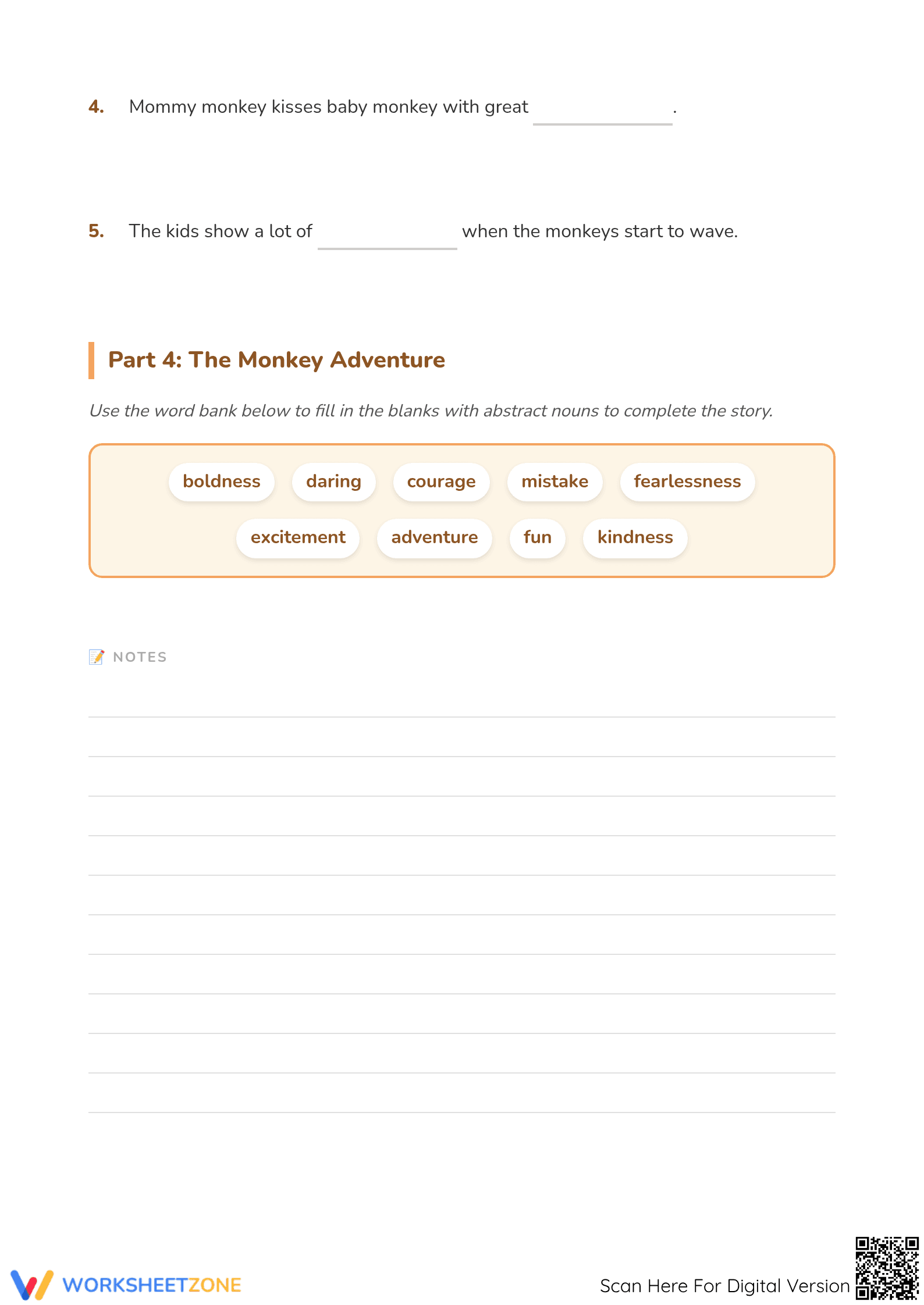 Abstract Nouns Printable Worksheet | Grade 3-4 ELA - Page 4