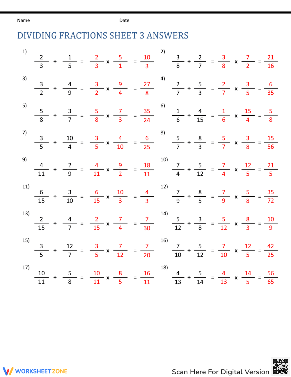 Practice Division of Fractions on This Worksheet - Page 2