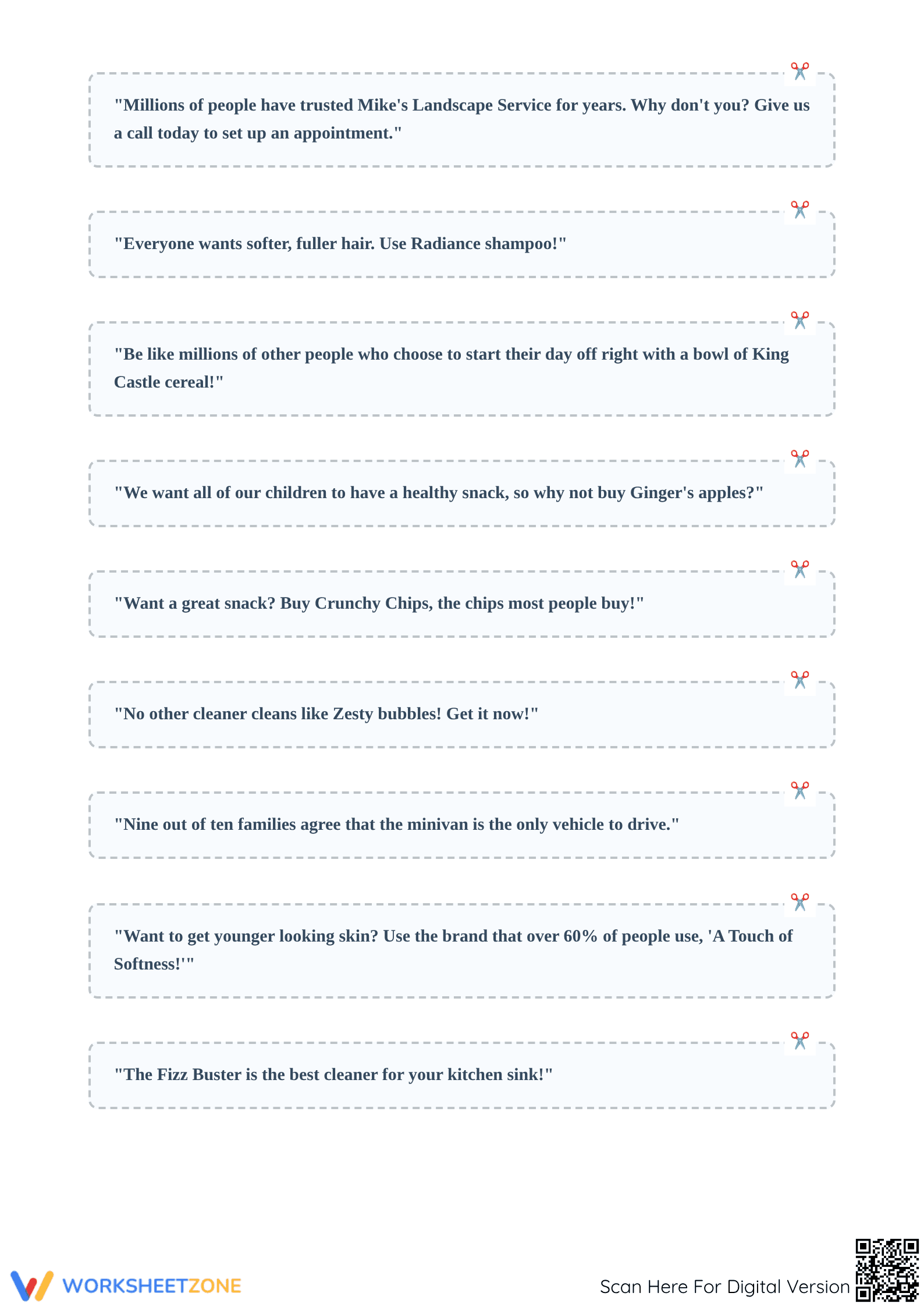 Bandwagon Propaganda Worksheet | Grade 8 ELA Printable - Page 2