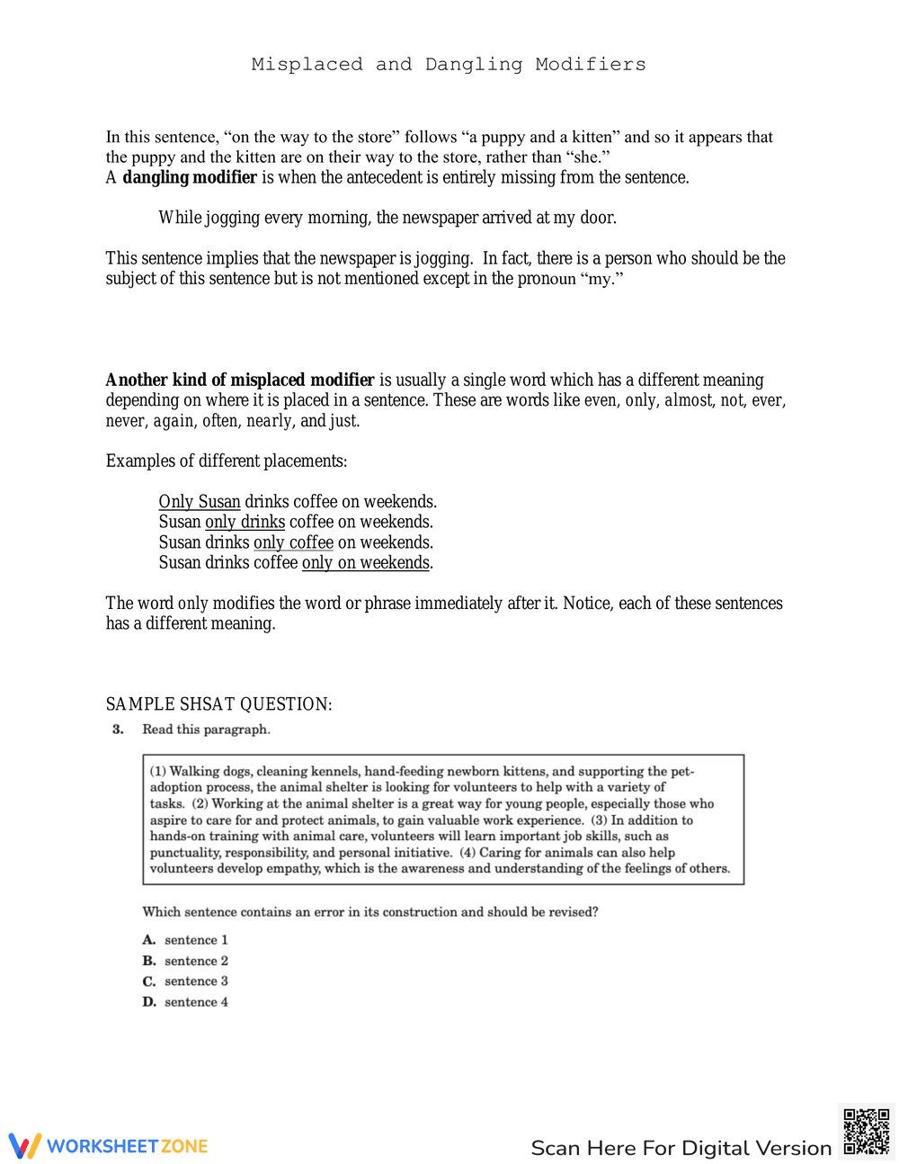 Dangling and Misplaced Modifiers Explained - Page 2
