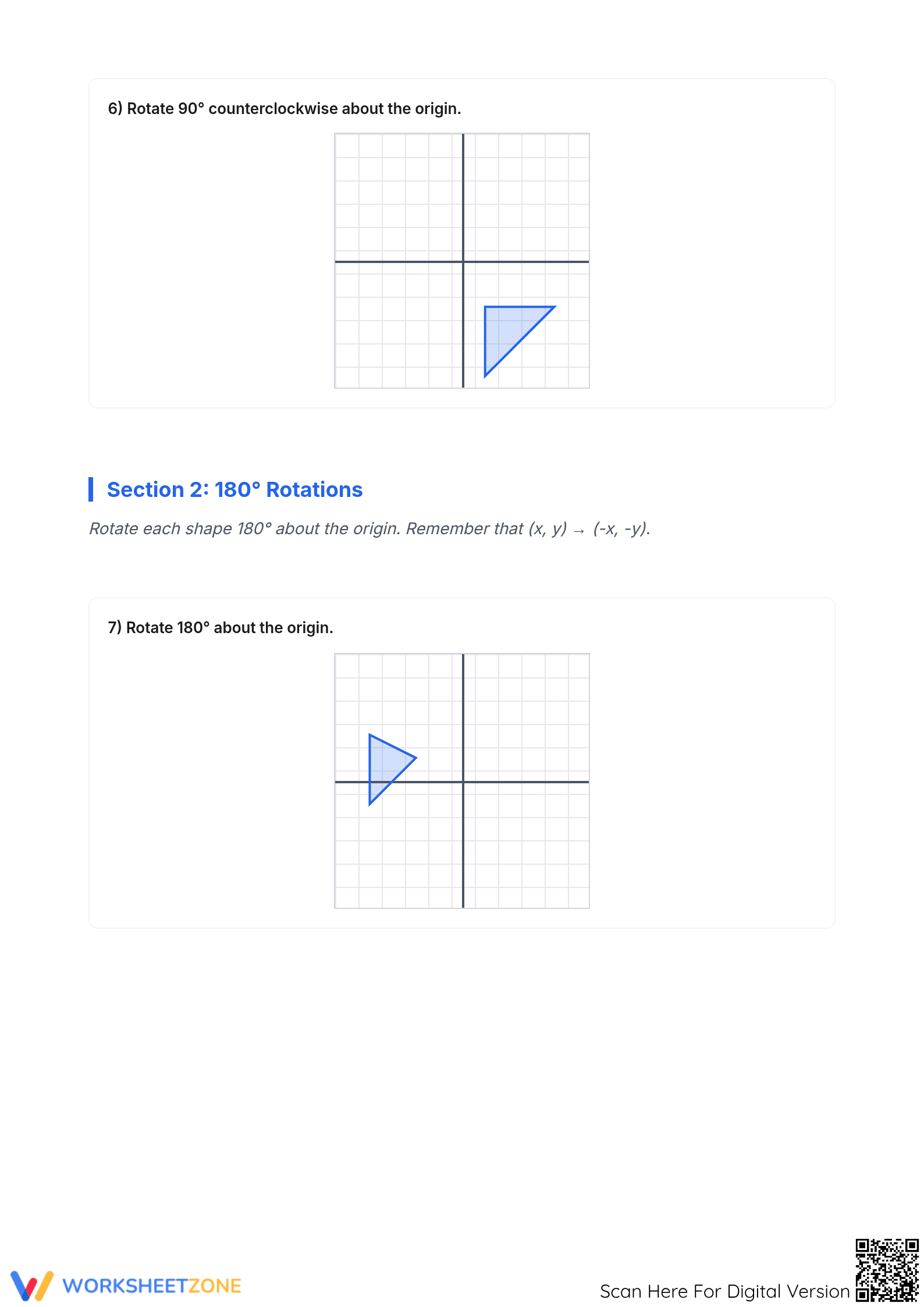 Essential Rotations on a Coordinate Plane — Grade 7 Math - Page 3