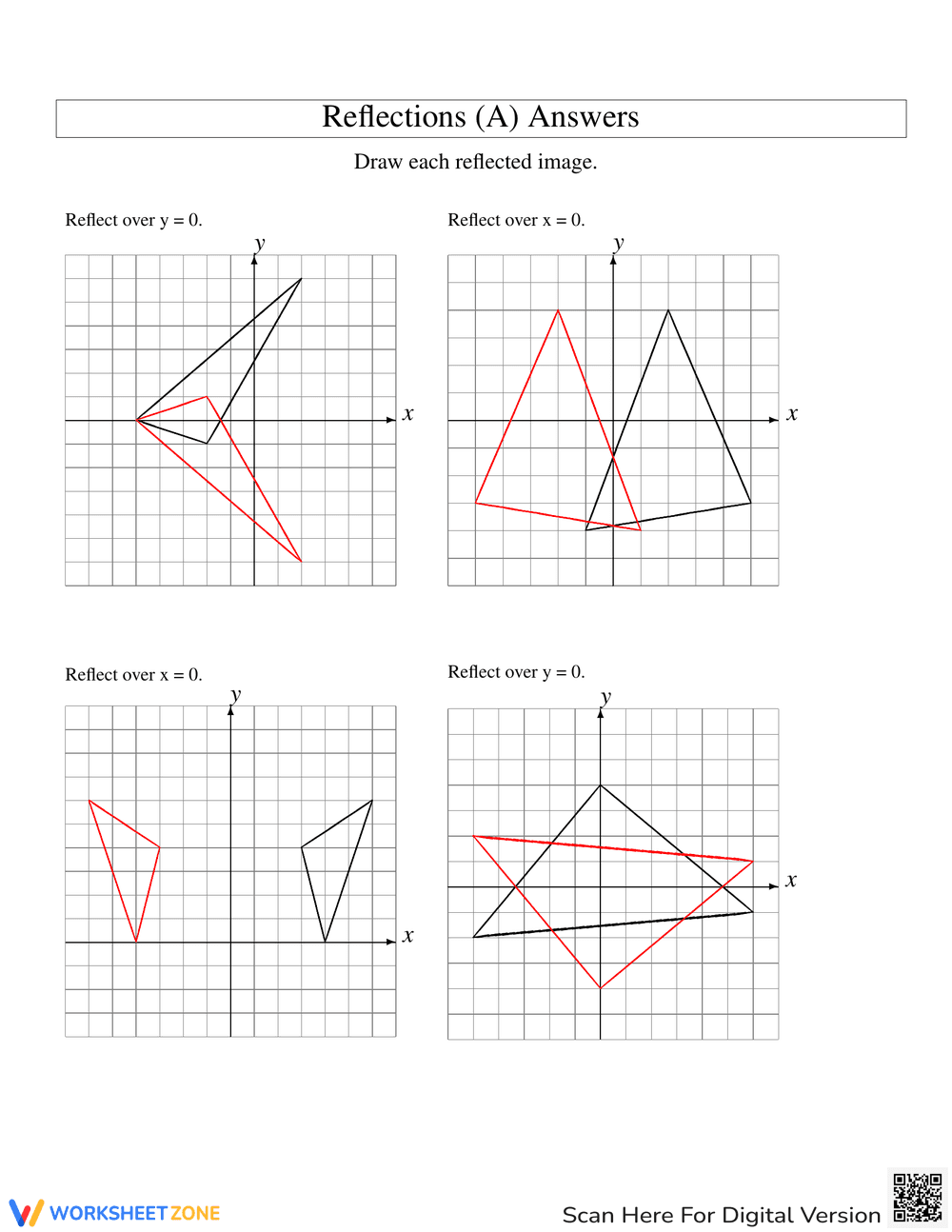 Reflection of Vertices Over X or Y Axis - Page 2