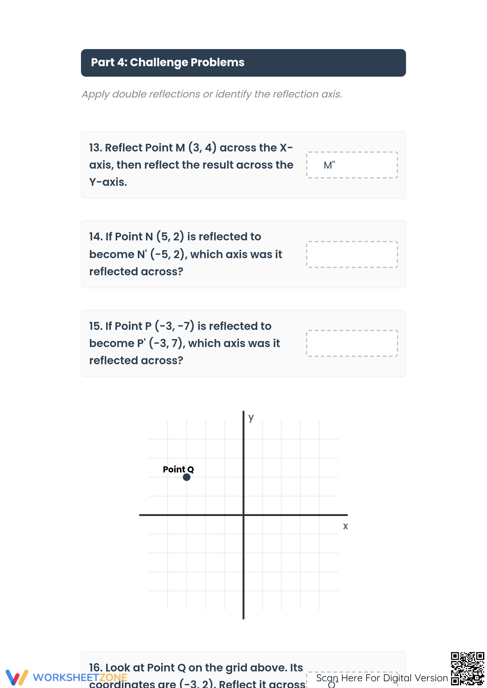 Reflection of a Point Worksheet | Essential Grade 6-7 Math - Page 4
