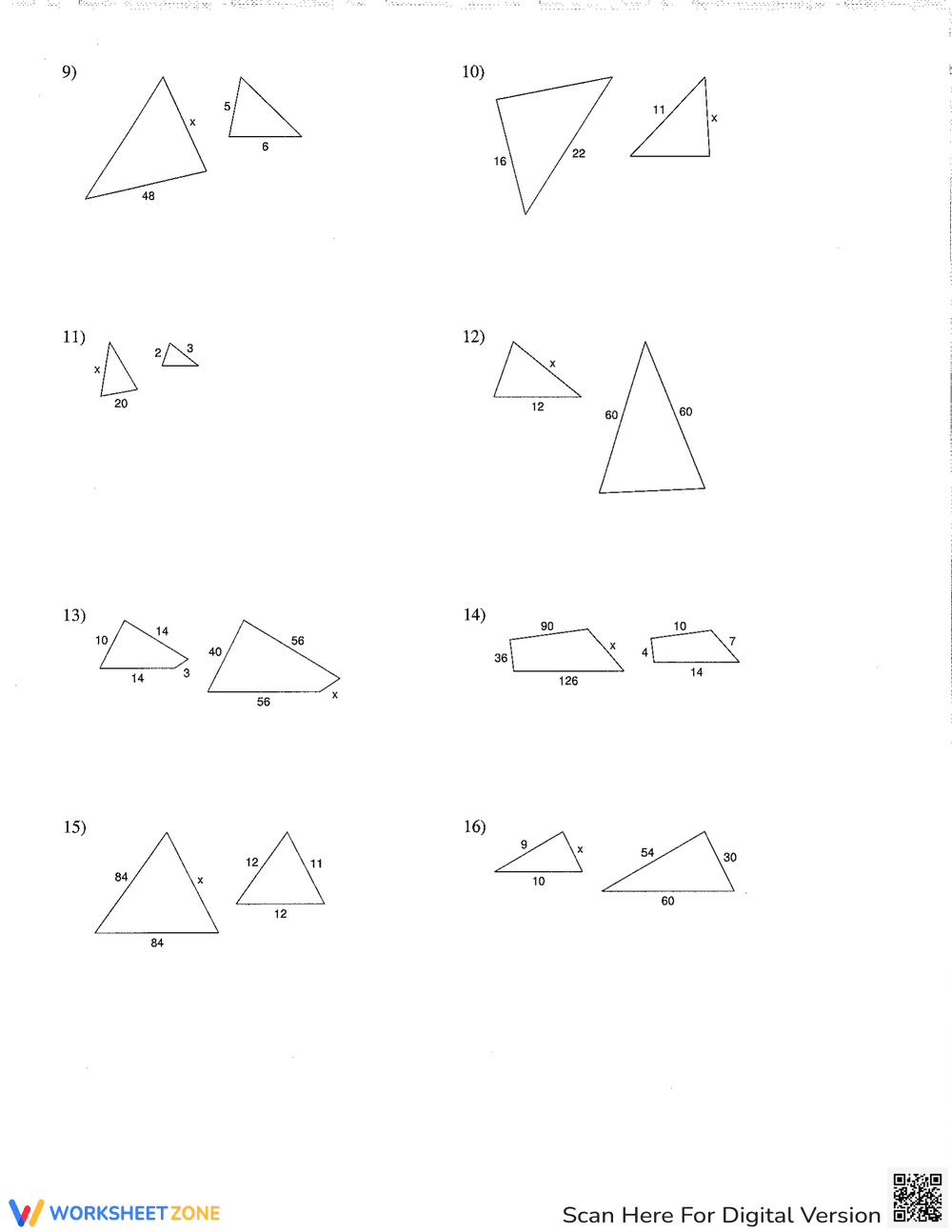 Similar Figures and Missing Sides - Page 2