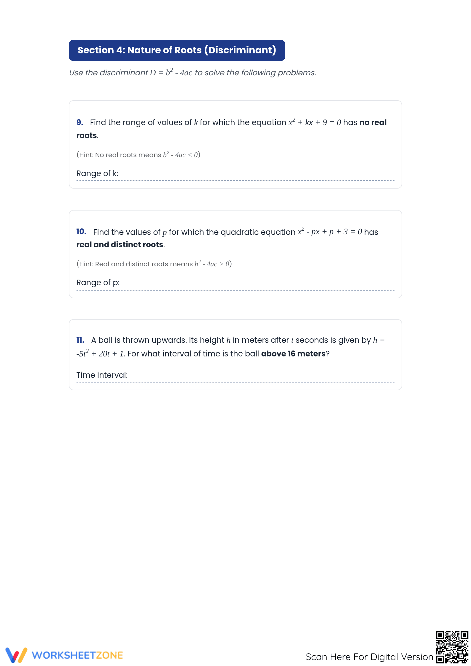 Quadratic Inequalities Worksheet | Essential Algebra Prep - Page 3