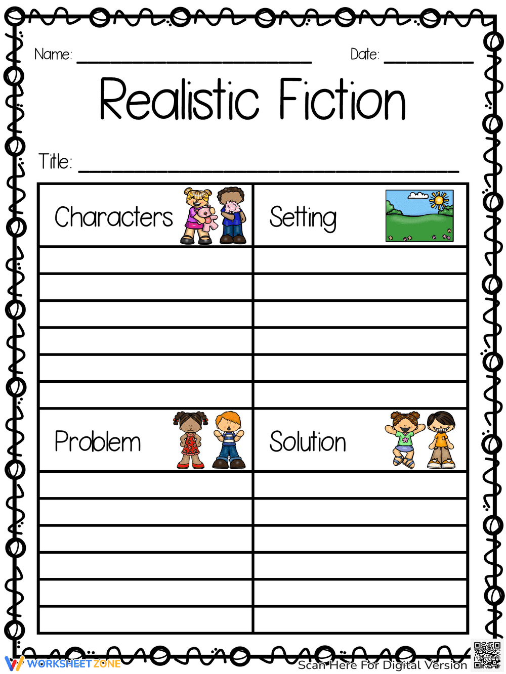 Realistic Fiction Graphic Organizer - Page 2