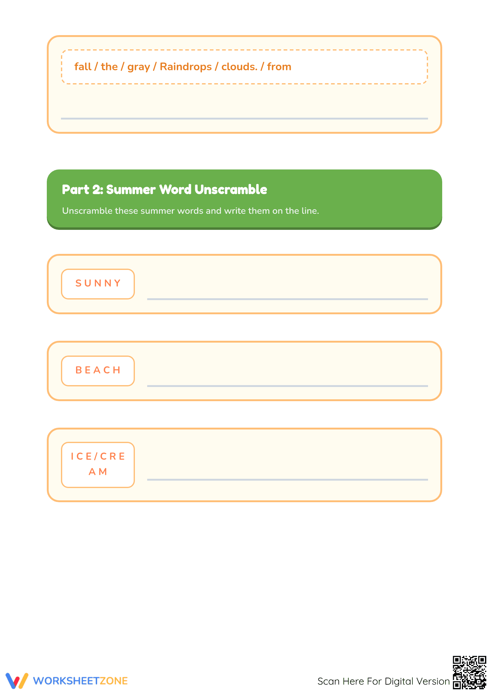 Rearrange the Sentence: Grammar Skills Practice Worksheet for Kids - Page 3