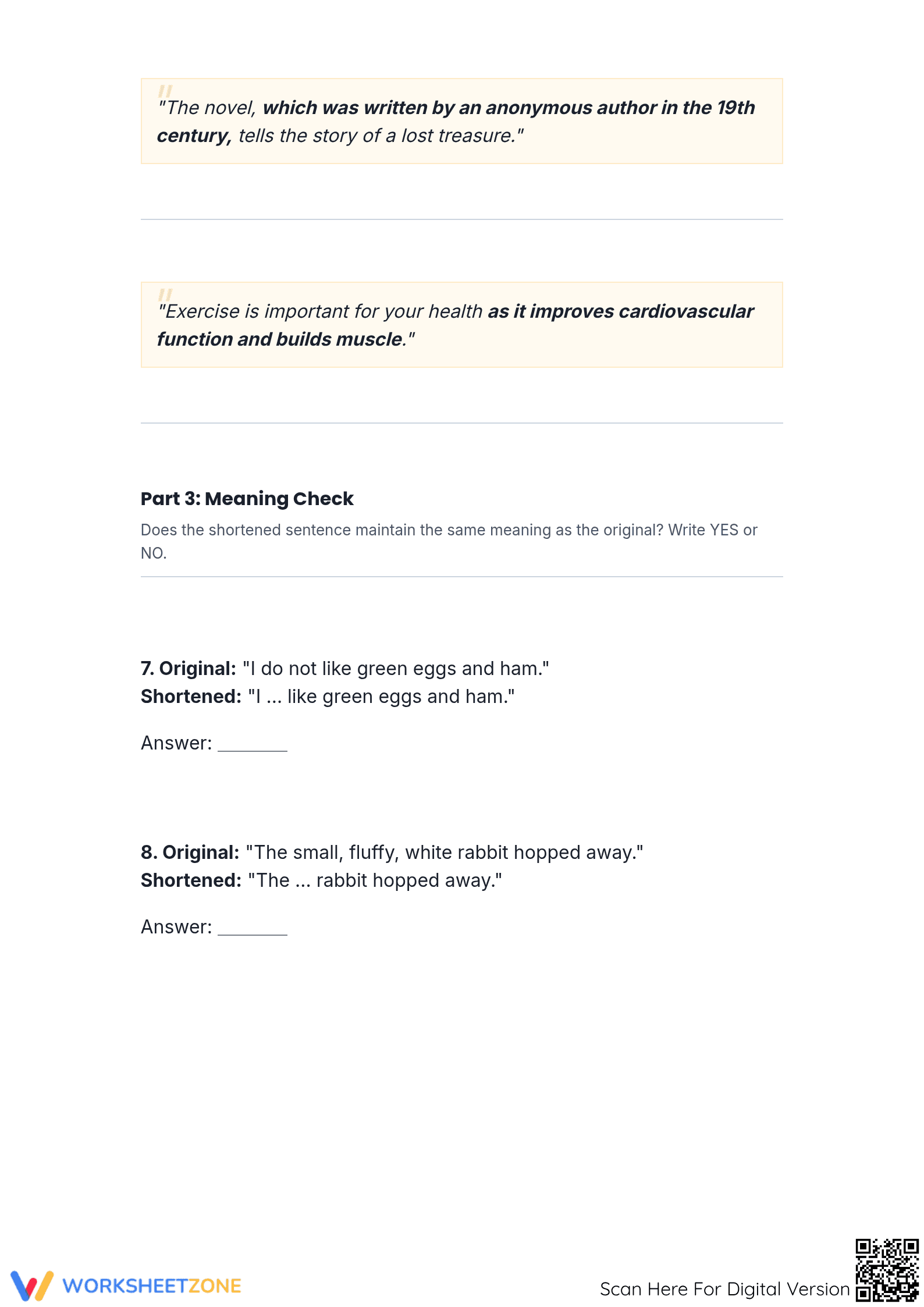 Ellipsis Omission Worksheet | Essential Grade 8 Grammar - Page 3