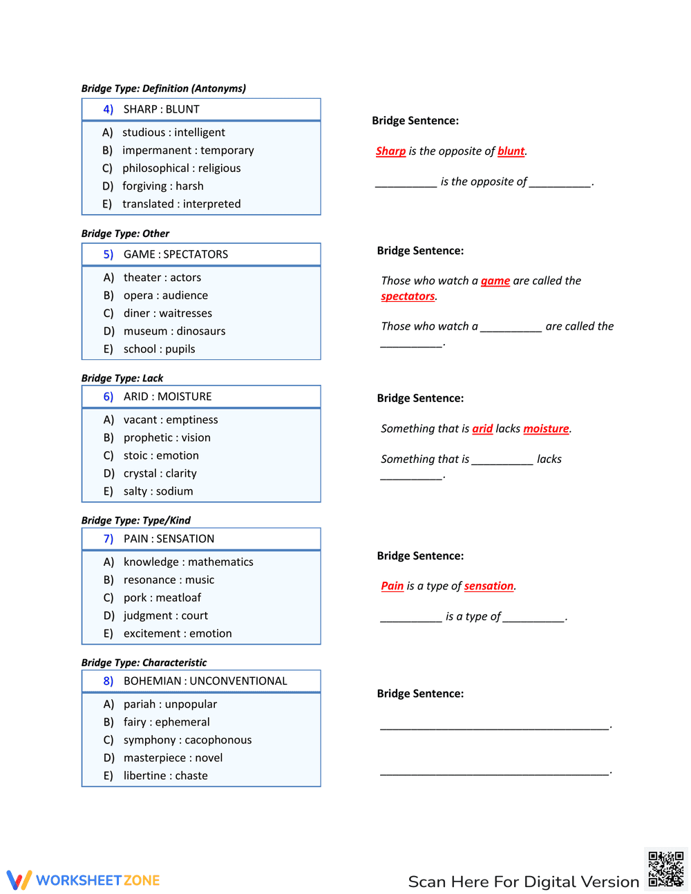 Grade 10 Analogies: Challenging Relationships - Page 2