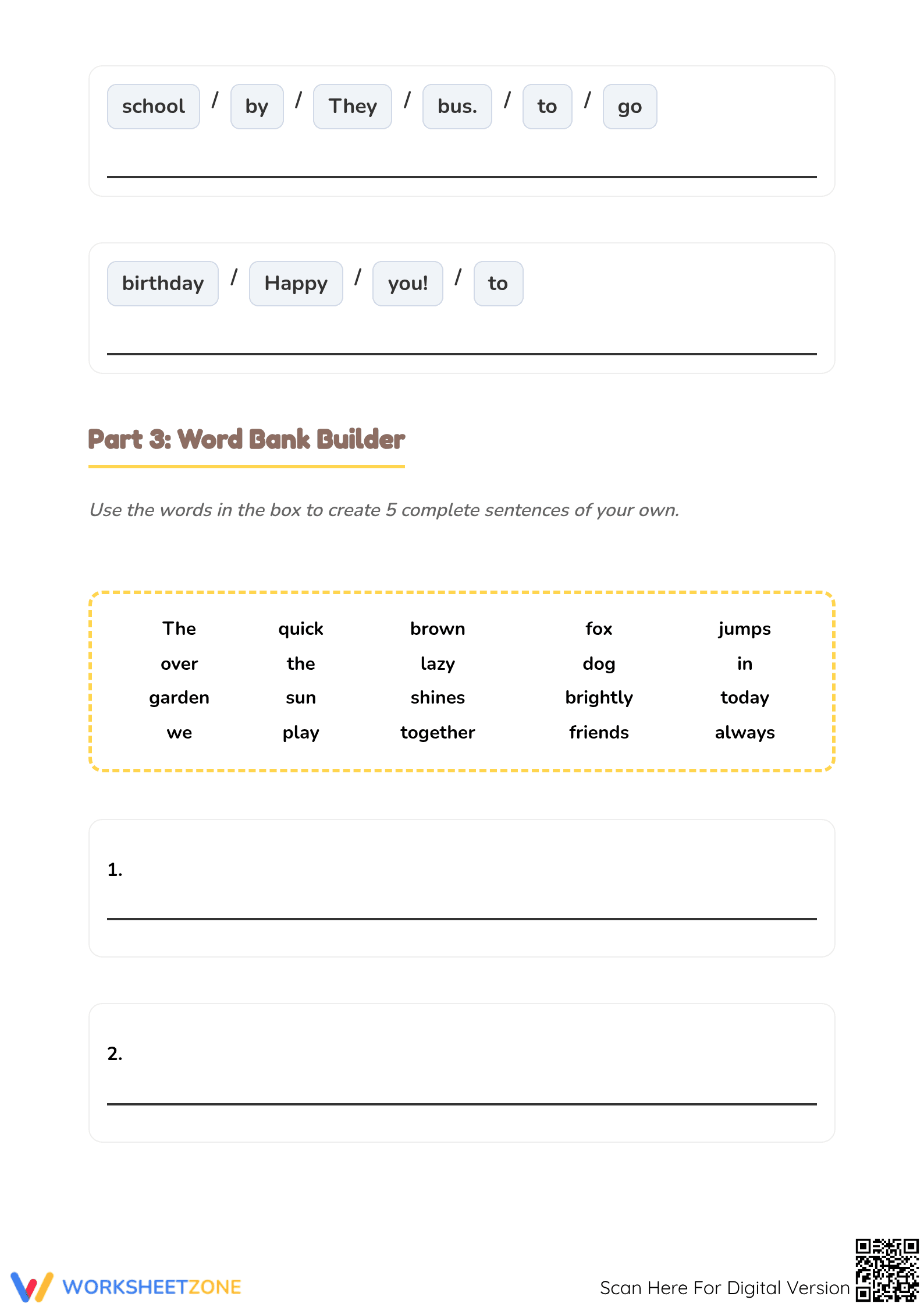 Scrambled Sentences - Grammar Practice for Kids (Grades 1-3) - Page 4