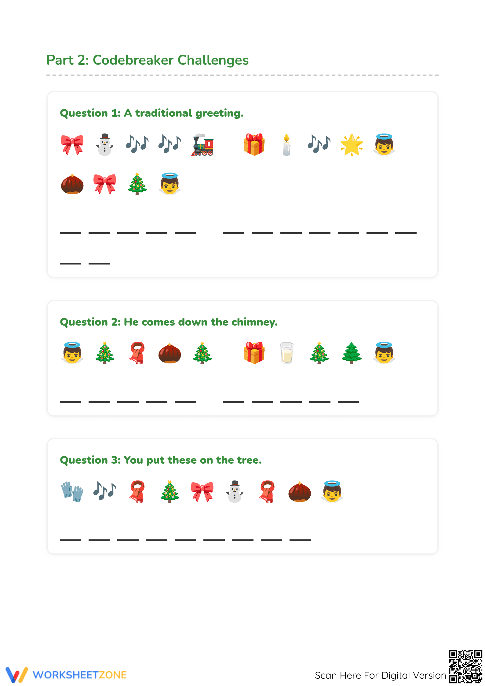 Christmas Codebreakers Worksheet - Page 2