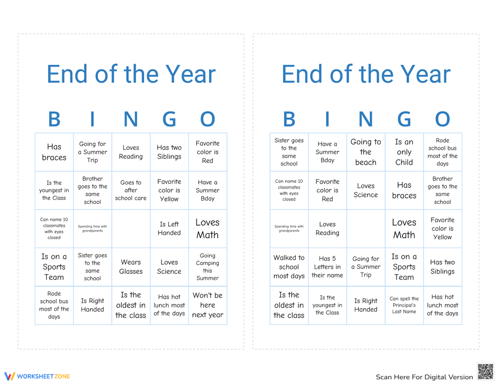 Fun End of the Year Bingo for Students - Page 2
