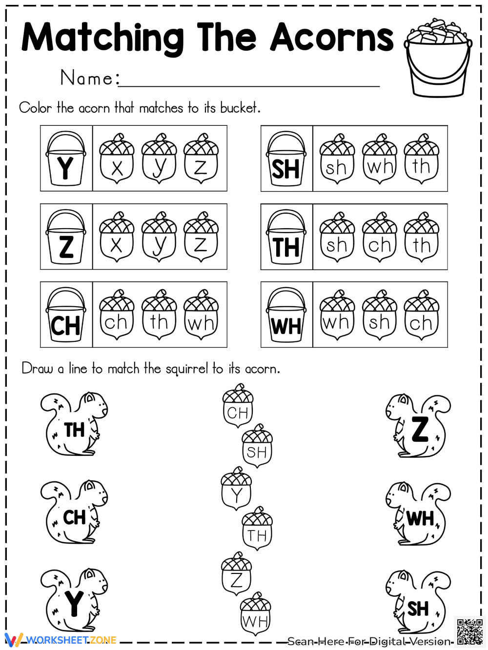 Fall Acorns Matching Letters Activity - Page 5