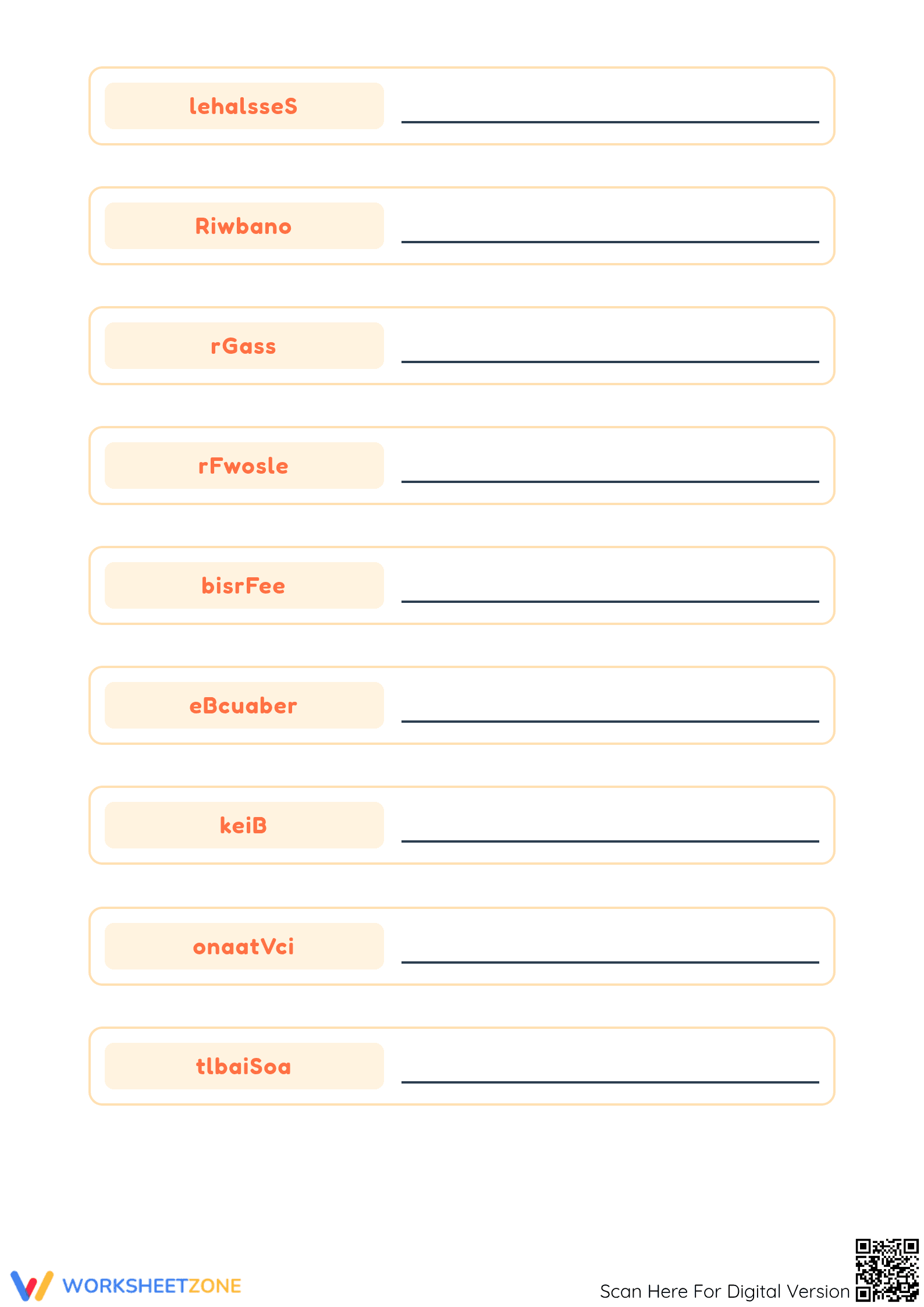 Summer Word Scramble Worksheet | Grade 3-4 Essential - Page 2