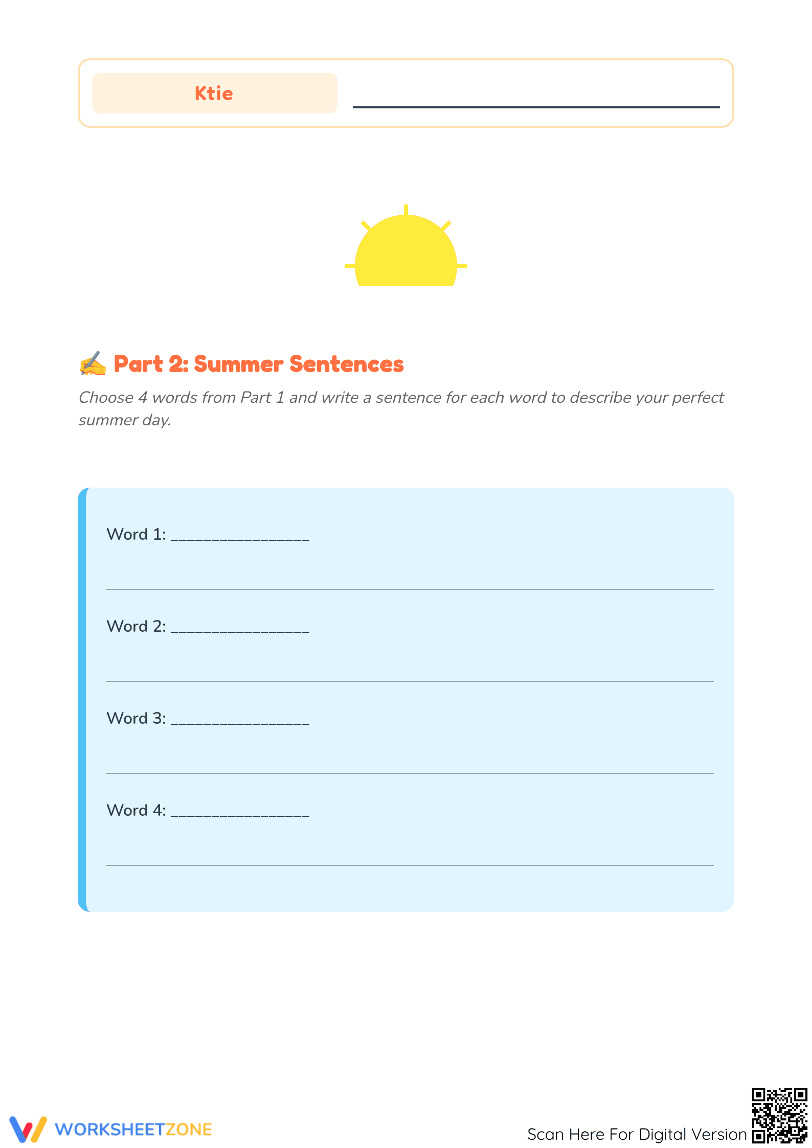 Summer Word Scramble Worksheet | Grade 3-4 Essential - Page 3