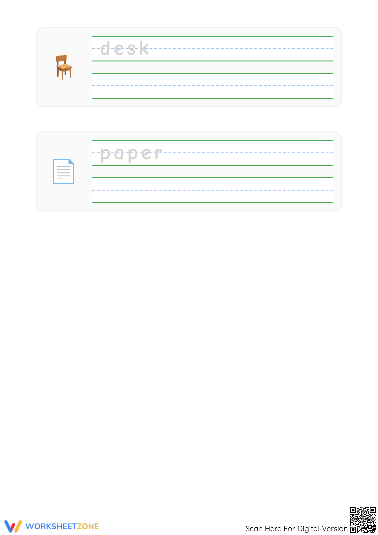 School Supplies Tracing Worksheet | Essential Grade K Ready - Page 2