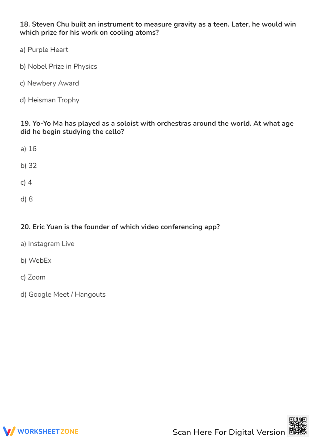 AAPI Heritage Month Quiz | Grade 6-8 Essential Worksheet - Page 3