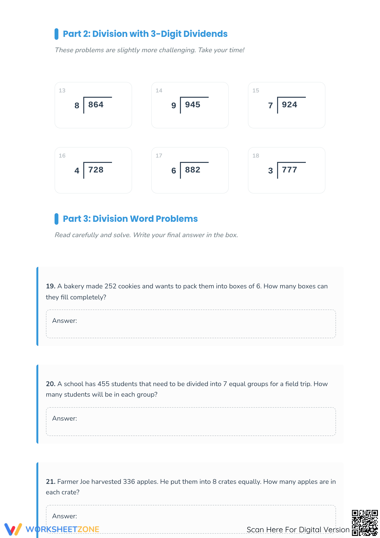 Long Division Practice | Grade 4 Math Printable - Page 2