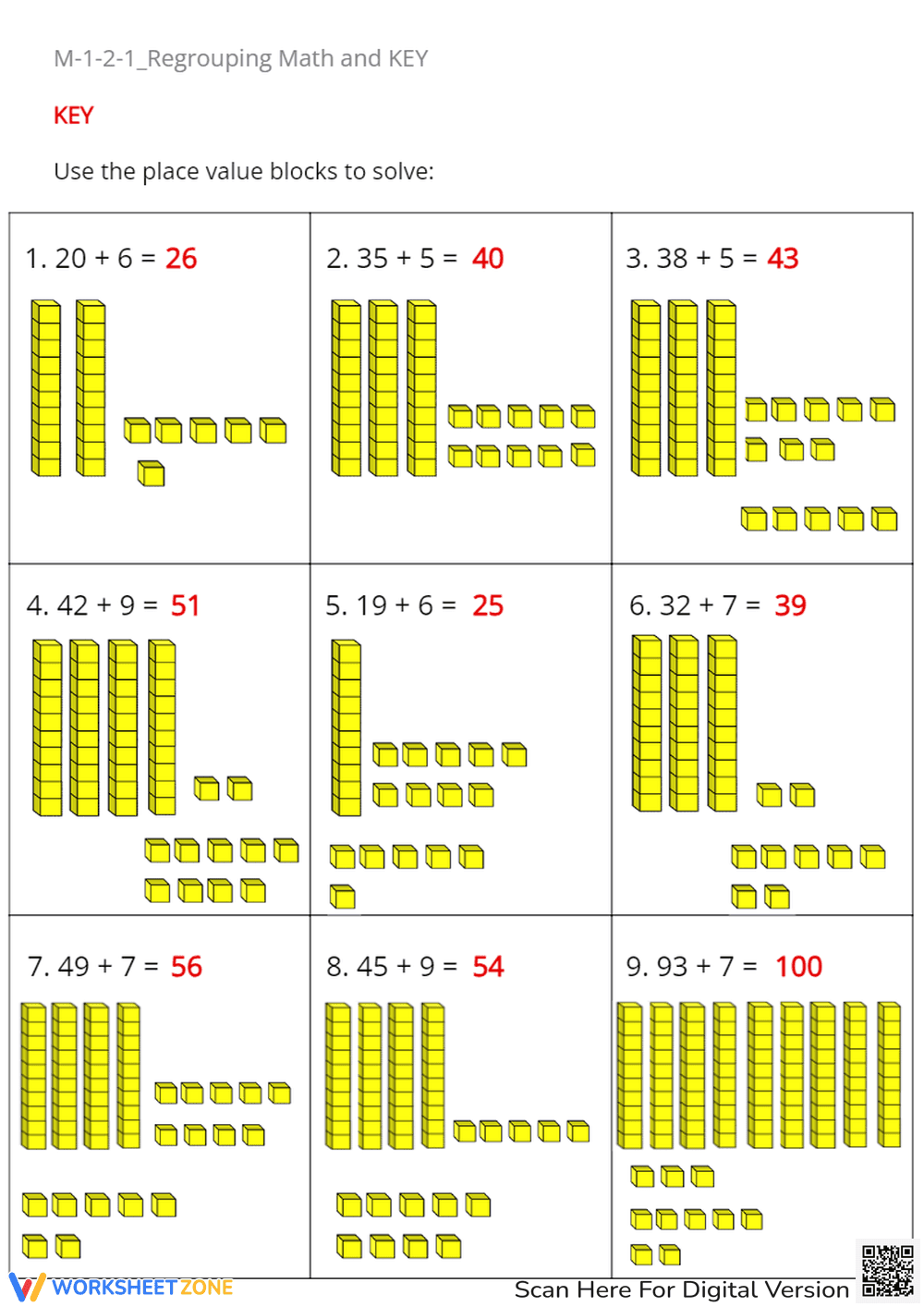 M-1-2-1_Regrouping Math and KEY - Page 2