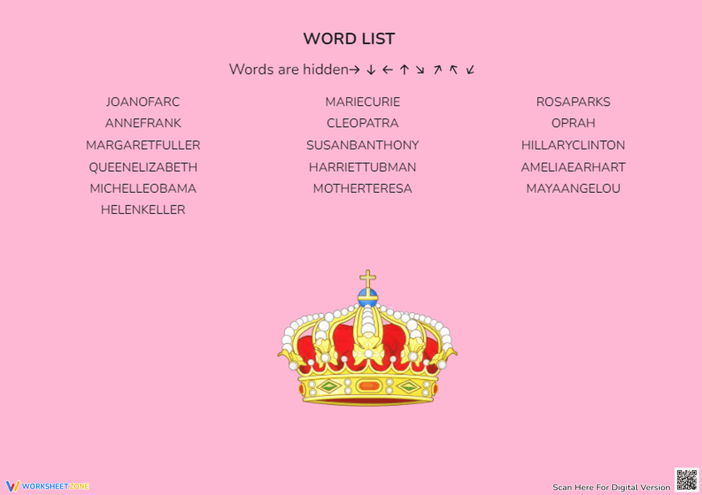 Influential Women Word Search | Essential Grade 3-4 - Page 2