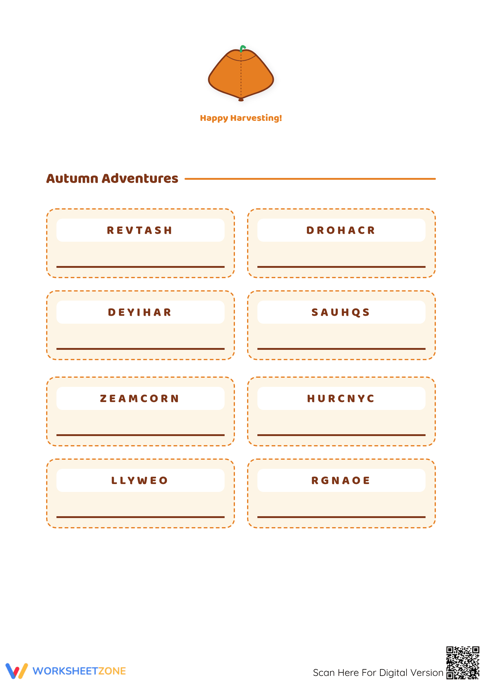 Grade 3 Word Scramble — Printable No-Prep Worksheet - Page 2
