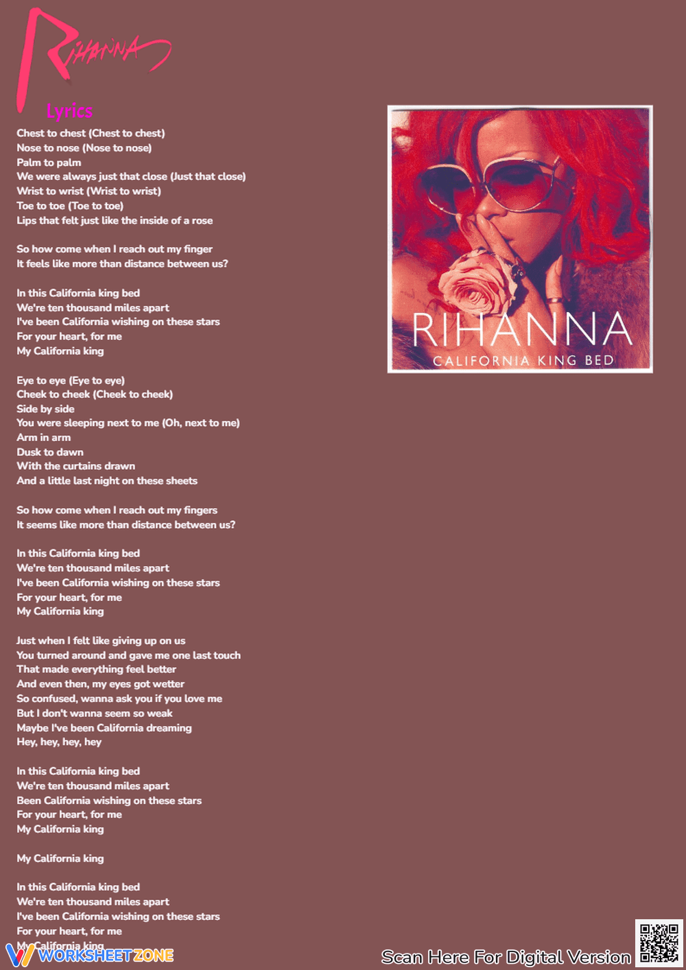 Rihanna Body Parts Worksheet | Essential Music Lesson - Page 3