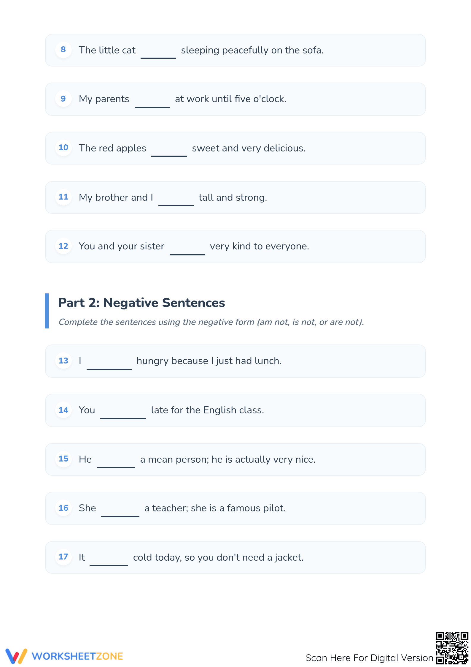 Grade 2-3 Verb To Be Worksheet | Essential Grammar Practice - Page 2