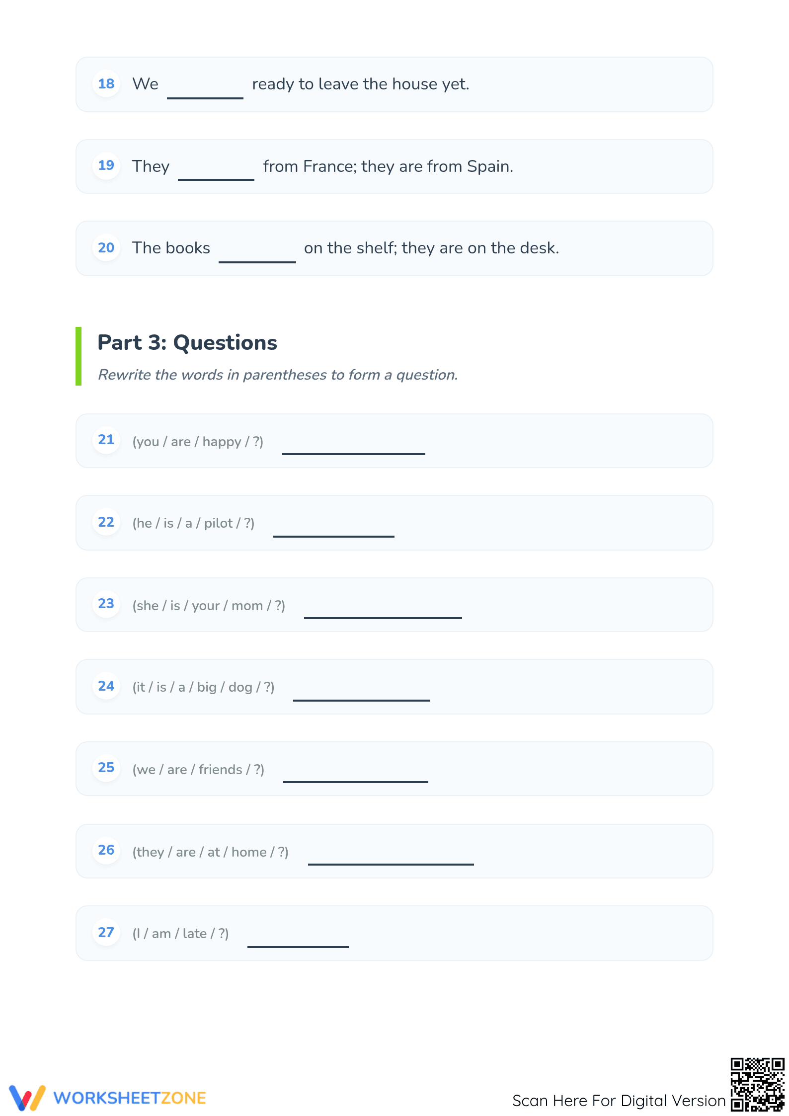 Grade 2-3 Verb To Be Worksheet | Essential Grammar Practice - Page 3