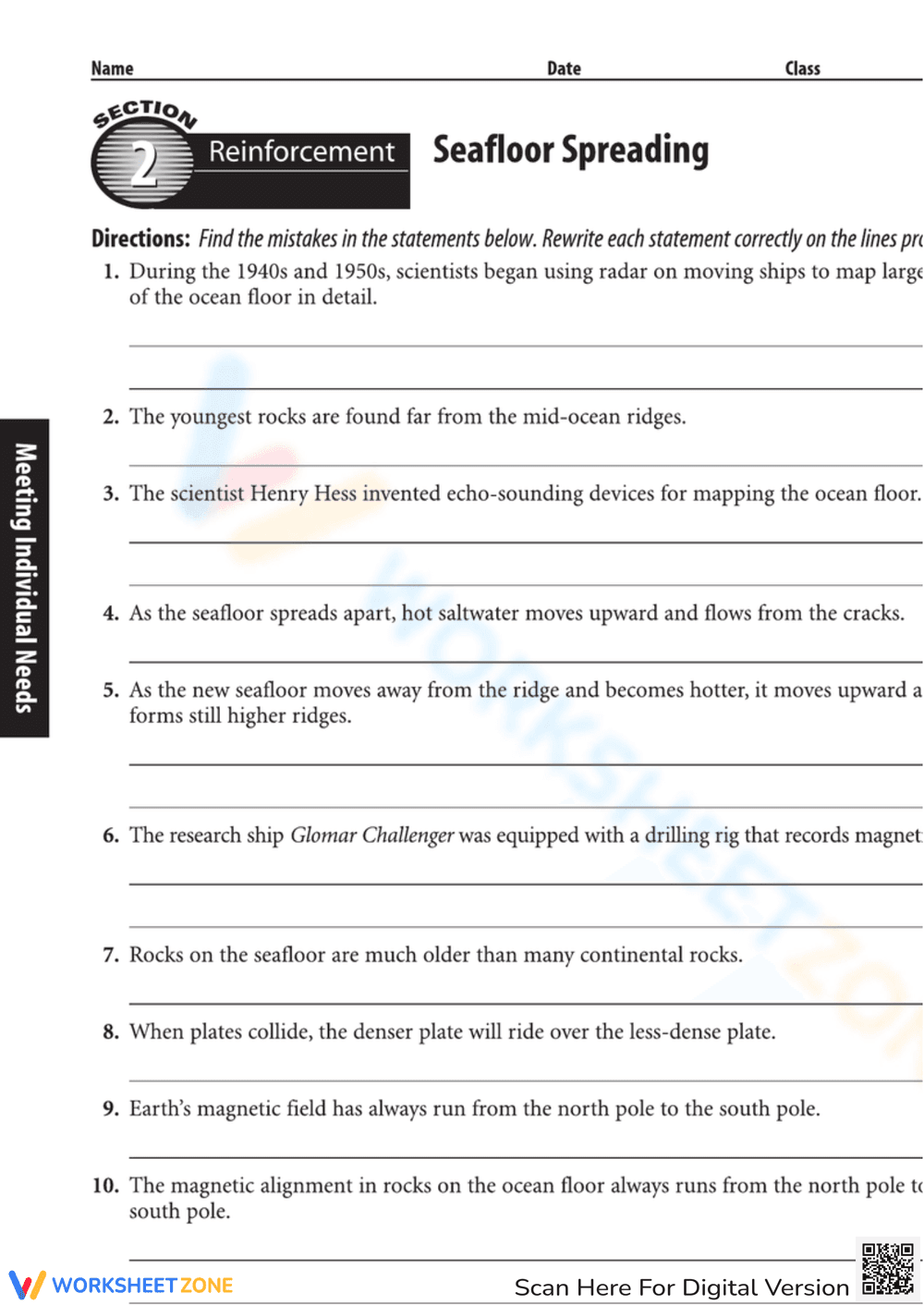 Seafloor spreading worksheet - Page 2