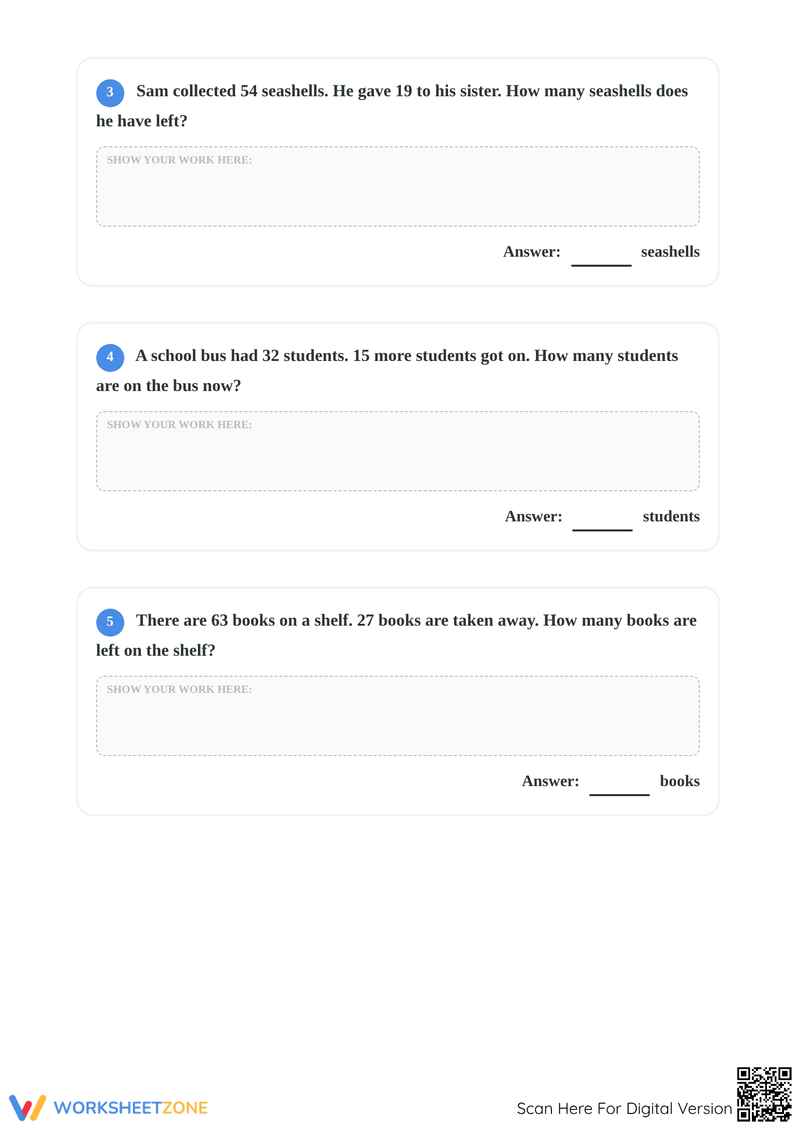 Grade 2 Mixed Word Problems — Printable No-Prep Worksheet - Page 2
