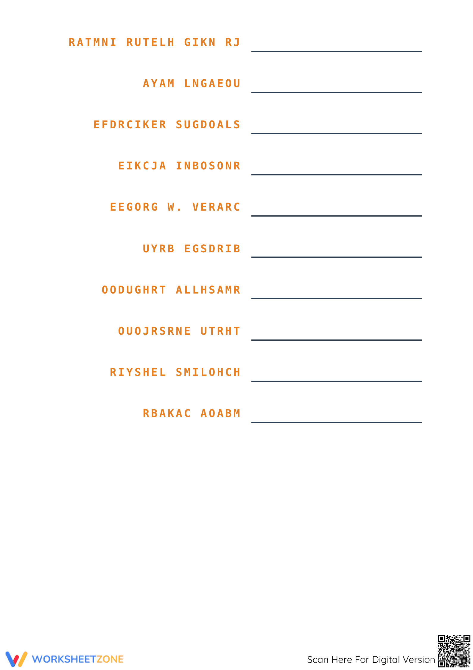 Grade 4 Black History Month Word Scramble — Printable - Page 2