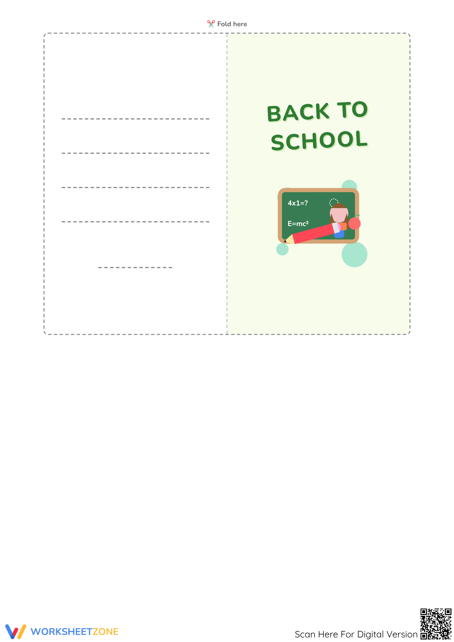 Grade 2-3 Back to School Card — Printable No-Prep Worksheet - Page 2