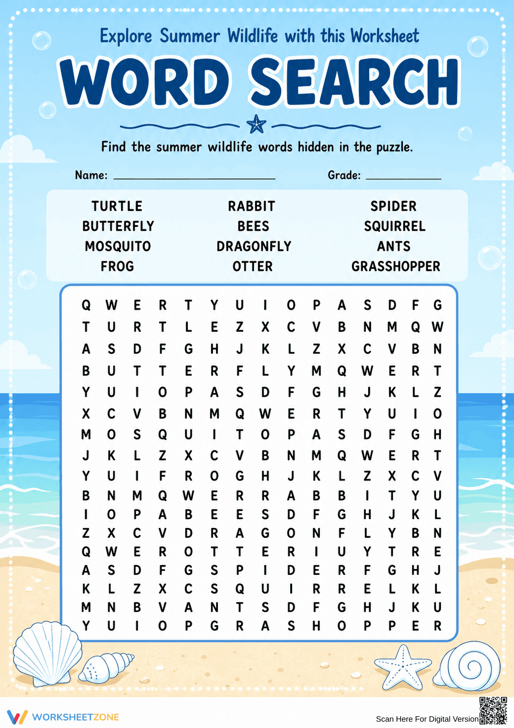 Grade 2 Summer Wildlife — Printable No-Prep Worksheet - Page 2
