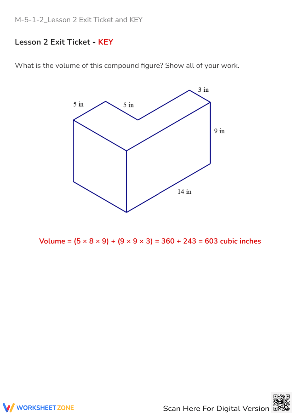 Volume of Compound Figures: 3D Shapes Math Practice Worksheet - Page 2