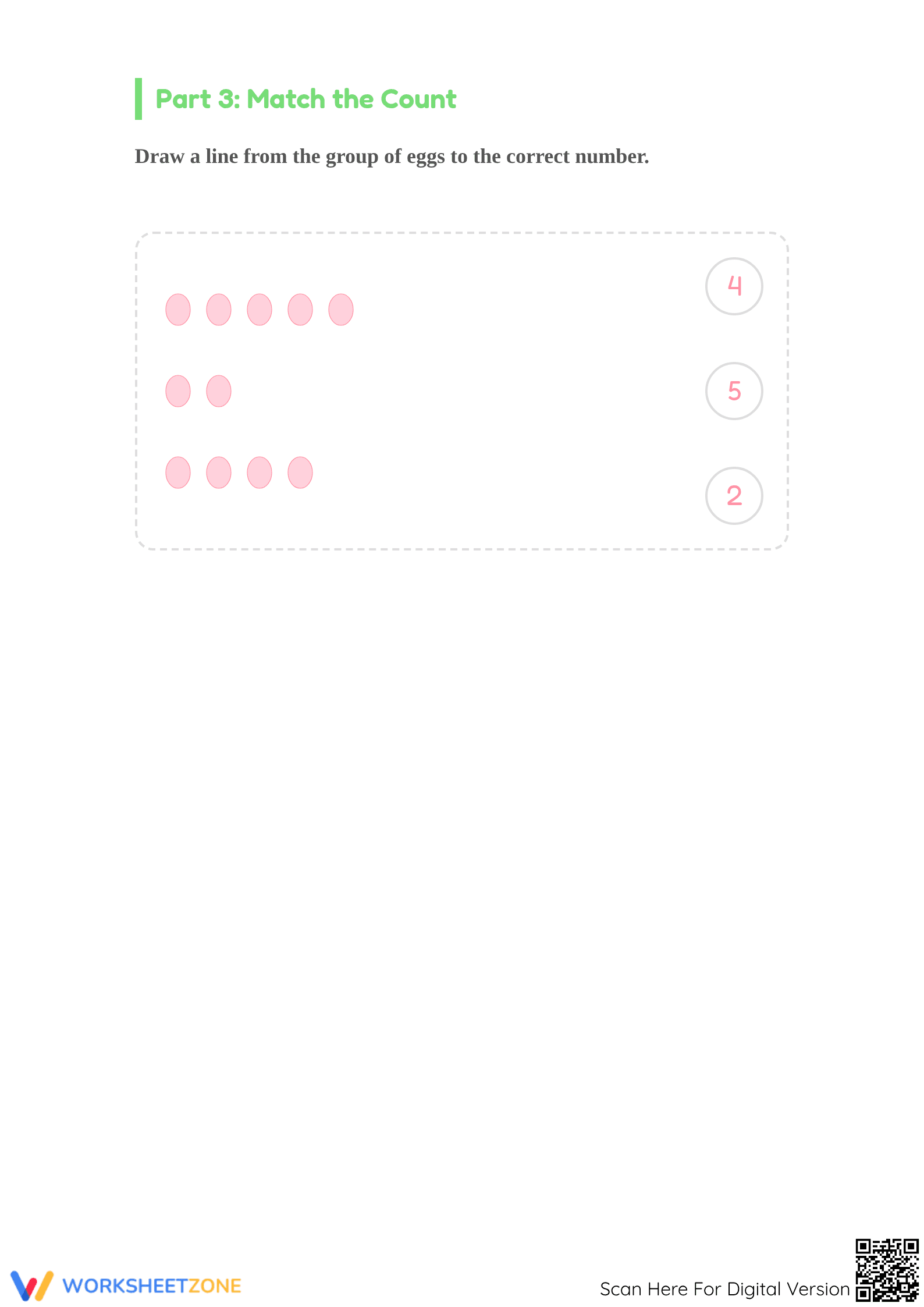 Easter Counting Worksheet | Printable Grade K Math - Page 3