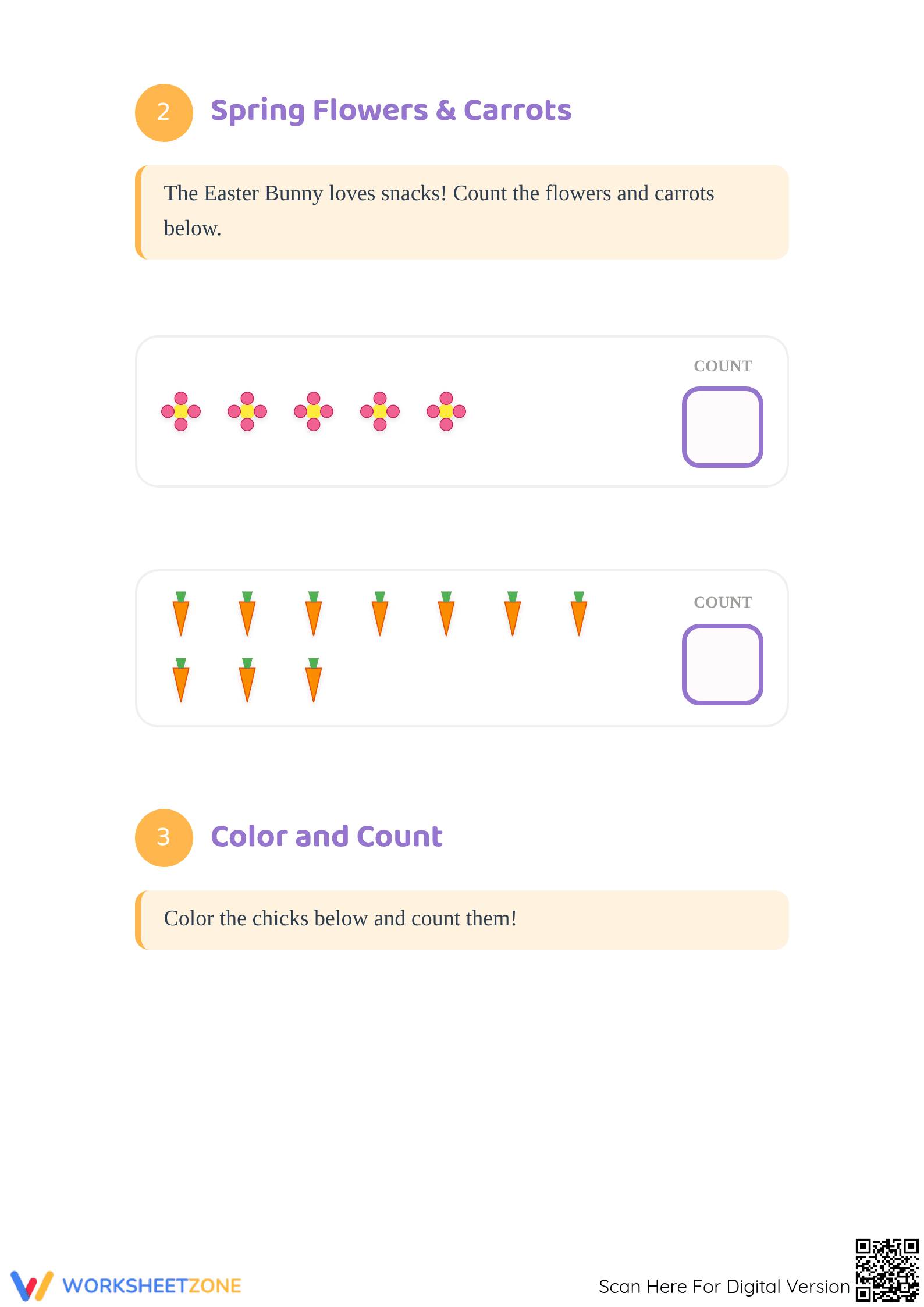 Easter Counting Worksheet | Grade K Printable Math - Page 2