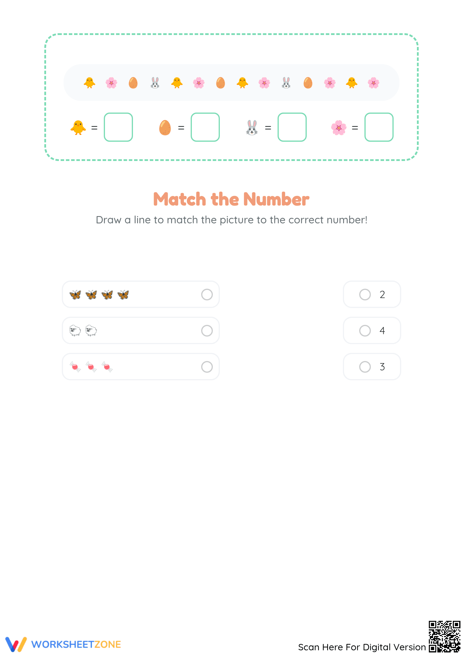 Printable Easter Counting Worksheet | Kindergarten Math - Page 3