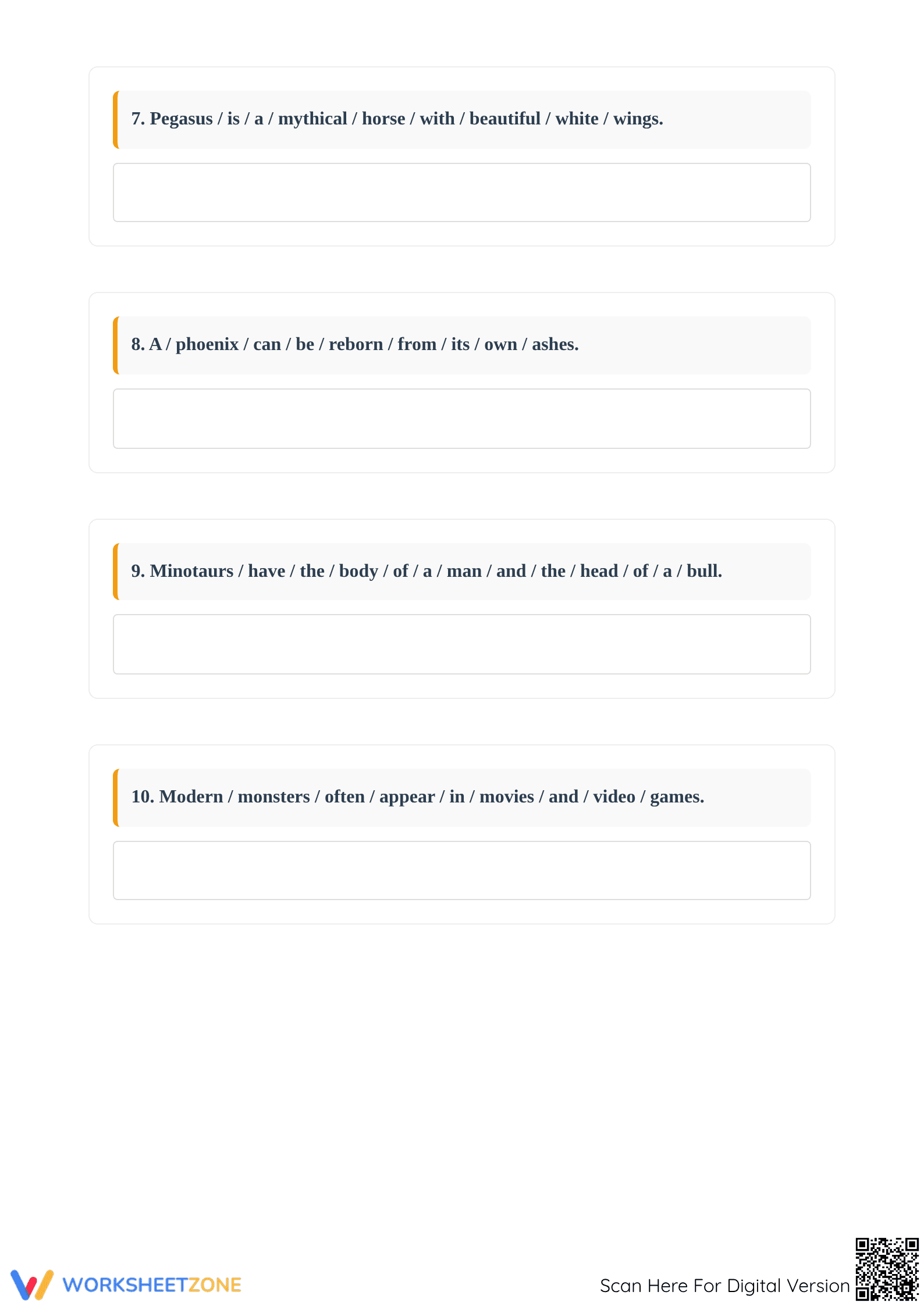 Printable Sentence Scramble Worksheet | Grade 6 ELA - Page 3