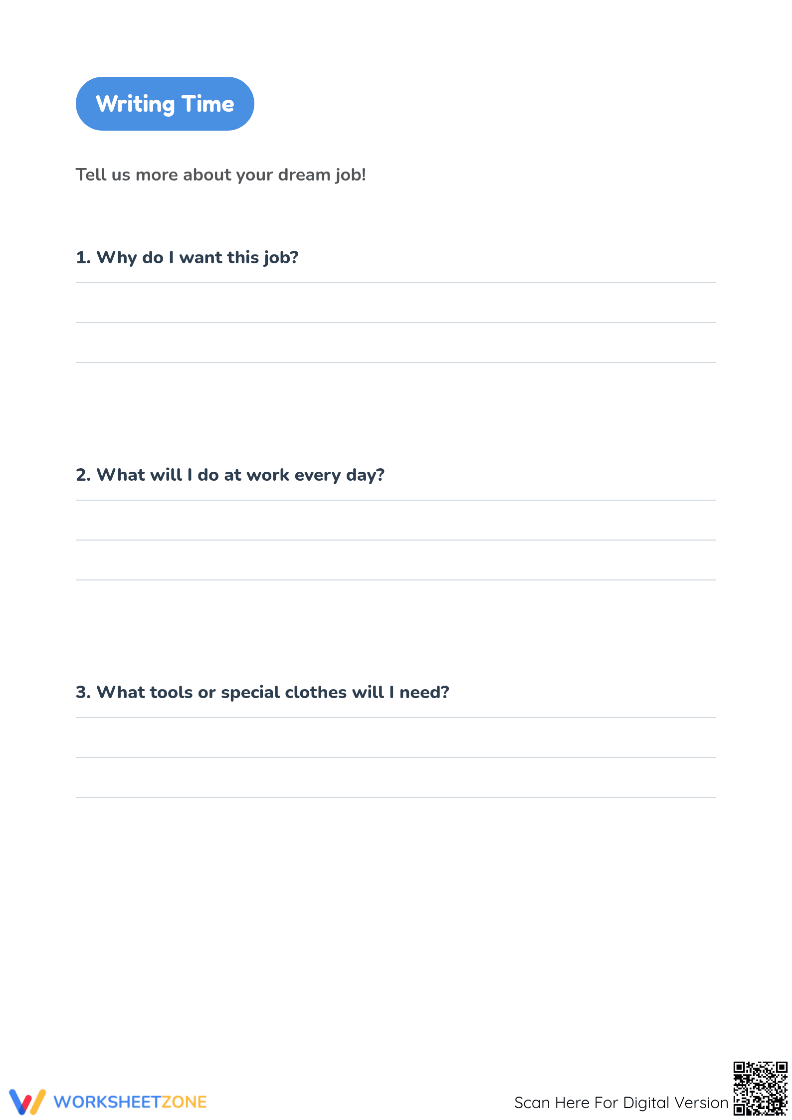 My Dream Job Writing Worksheet | Grade 1 Essential - Page 2