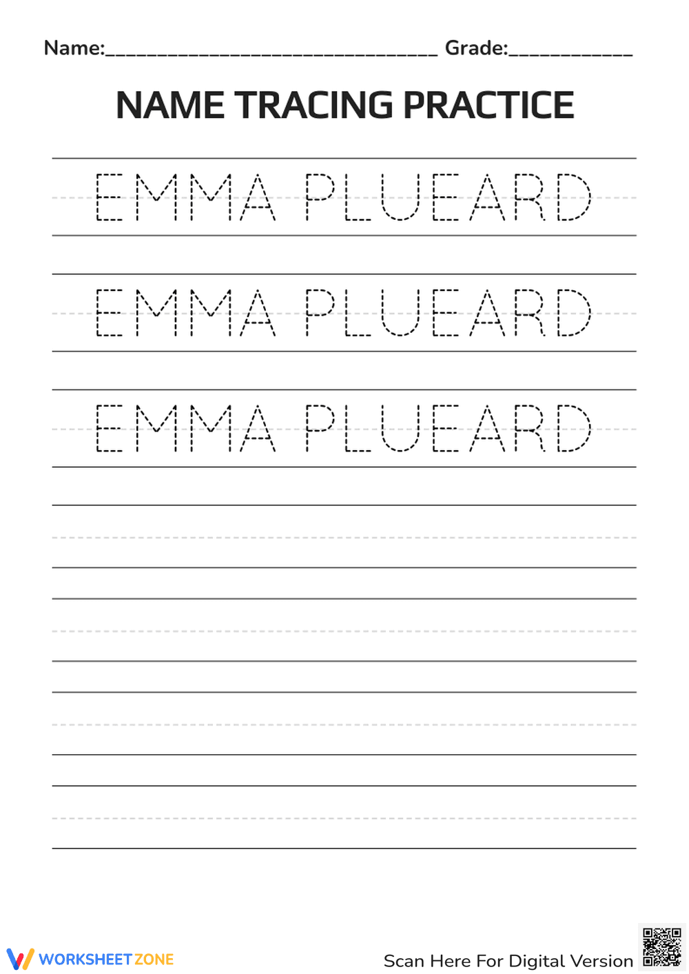 Printable Name Tracing Practice for Kyana | Grade K-1 - Page 2
