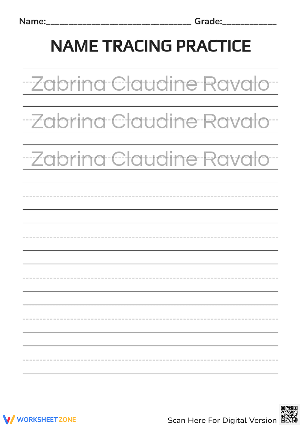 Printable Name Tracing Practice for Kyana | Grade K-1 - Page 10
