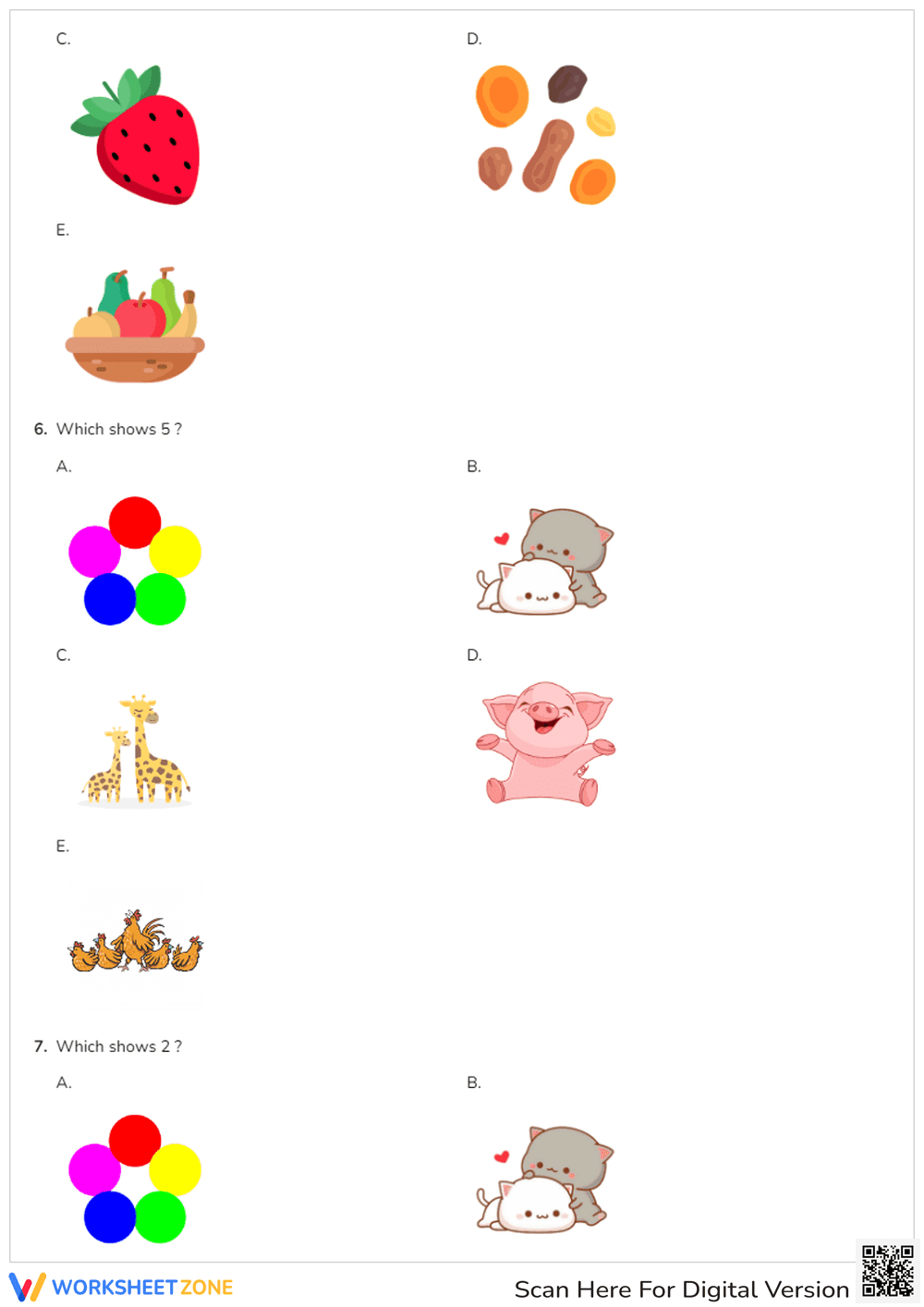 Count and Identify Numbers: Counting Animals Practice - Page 3