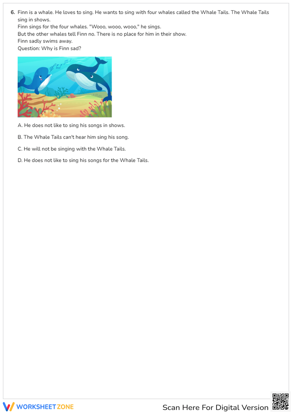 Sea Song: A Reading Comprehension Story - Page 3